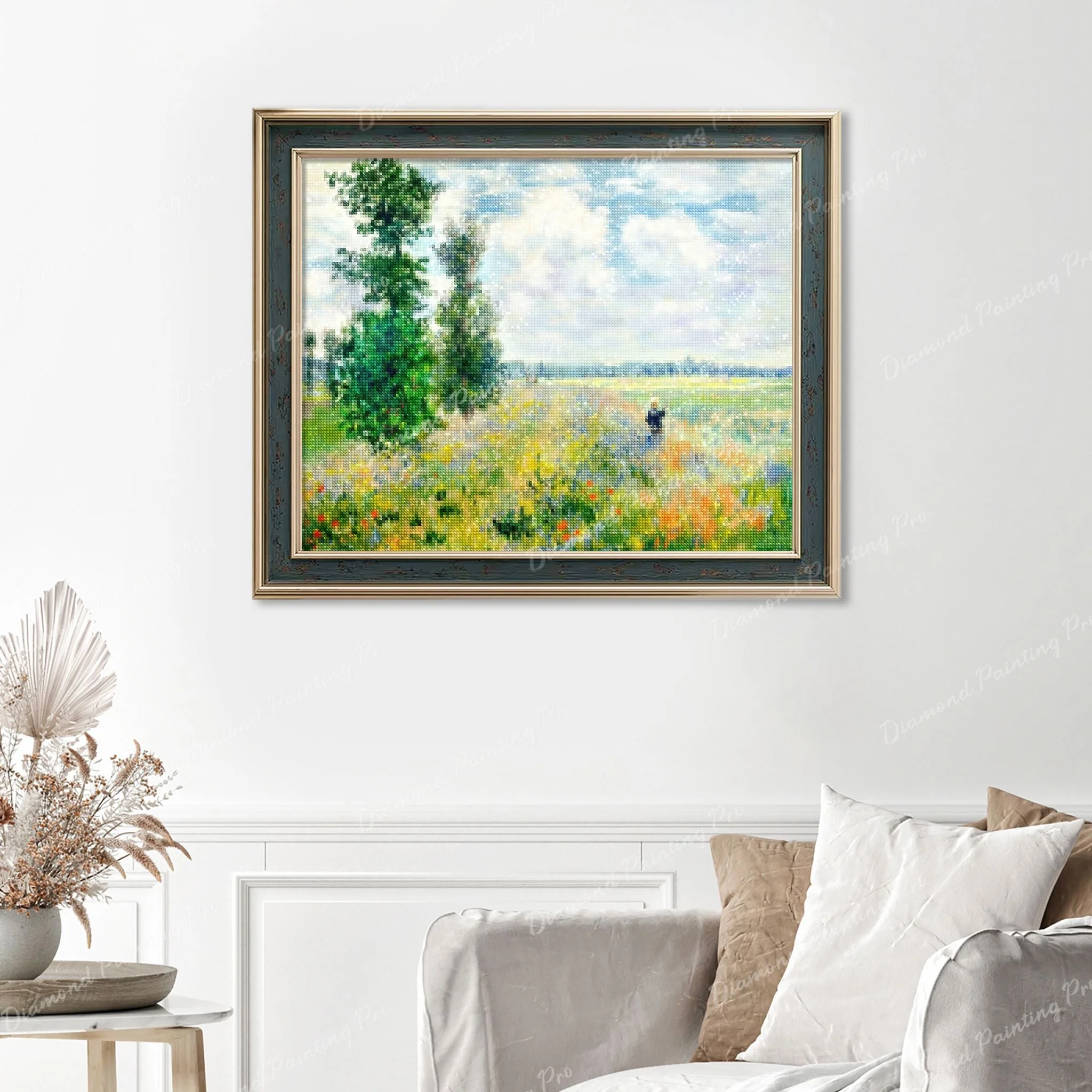 Poppy Fields Near Argenteuil - Claude Monet | Finished Diamond Painting - Image 6