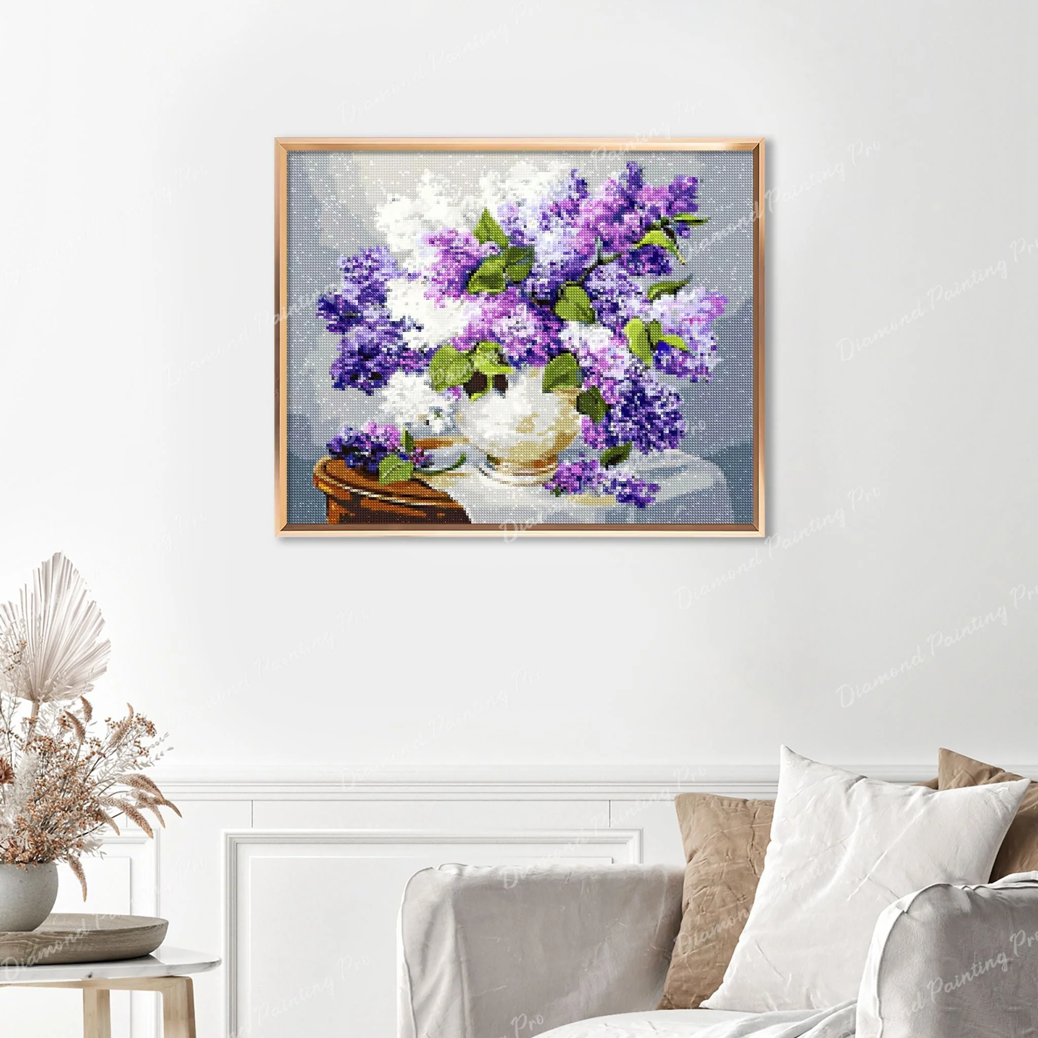 Purple and White Lilac | Finished Diamond Painting - Image 5