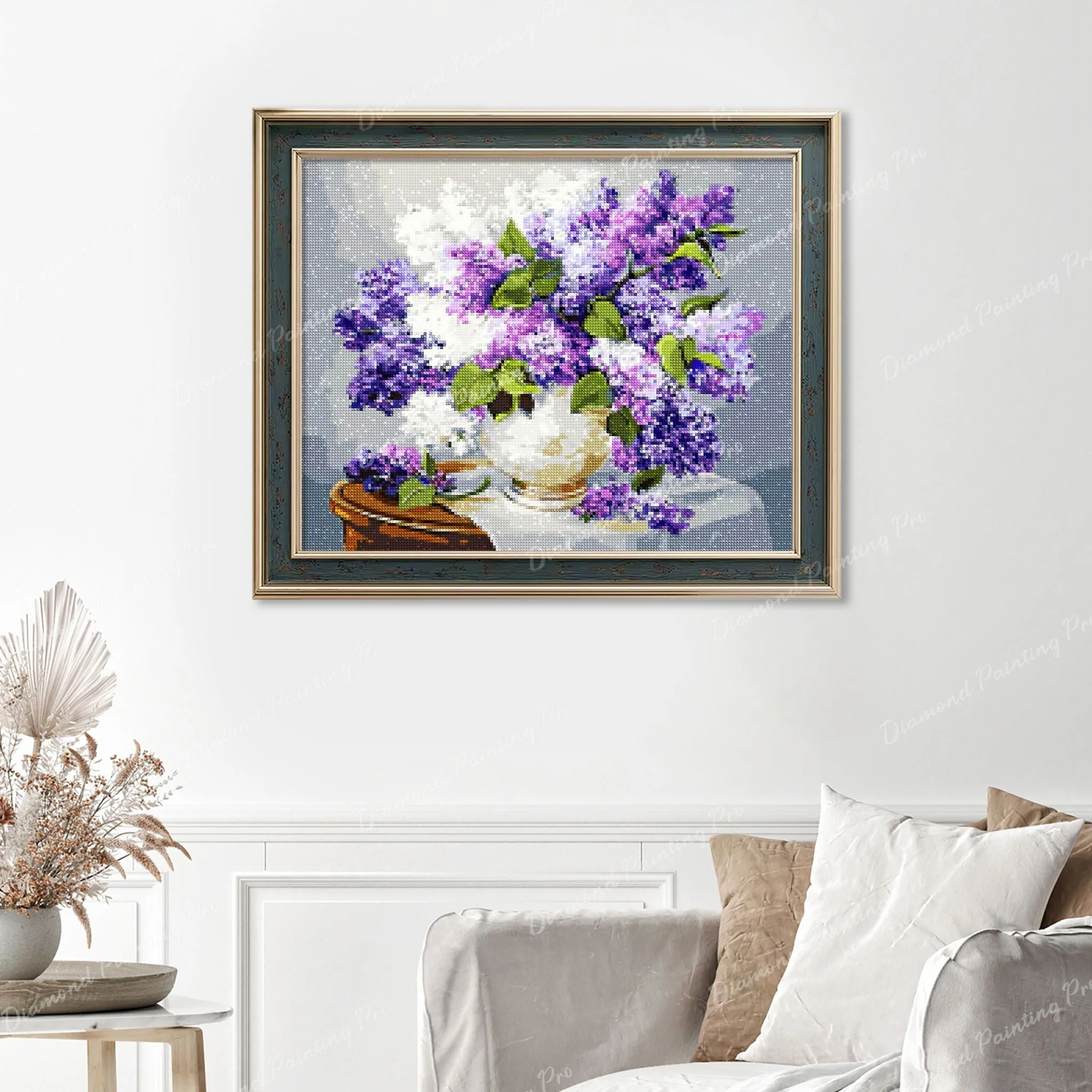 Purple and White Lilac | Finished Diamond Painting - Image 6