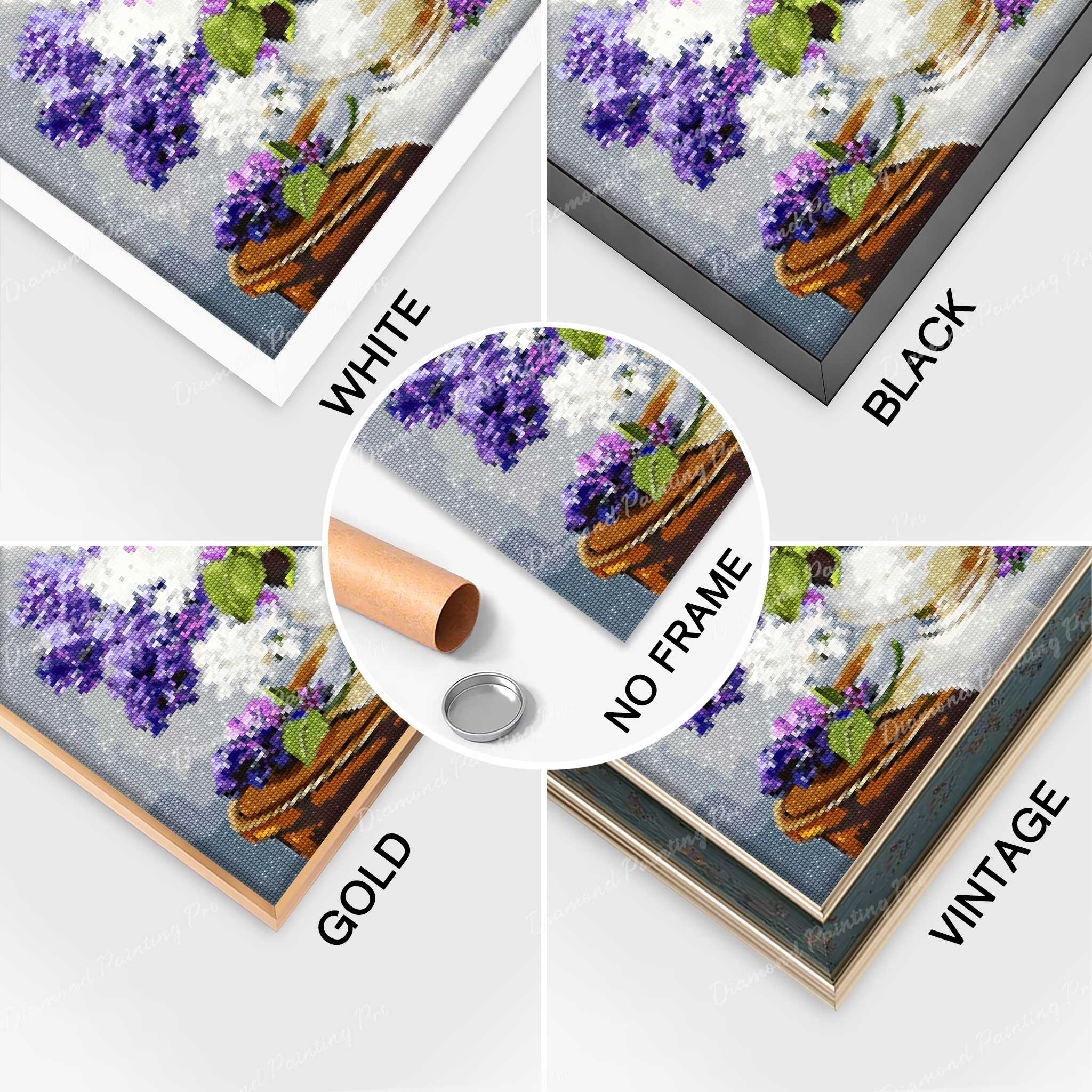 Purple and White Lilac | Finished Diamond Painting - Image 7