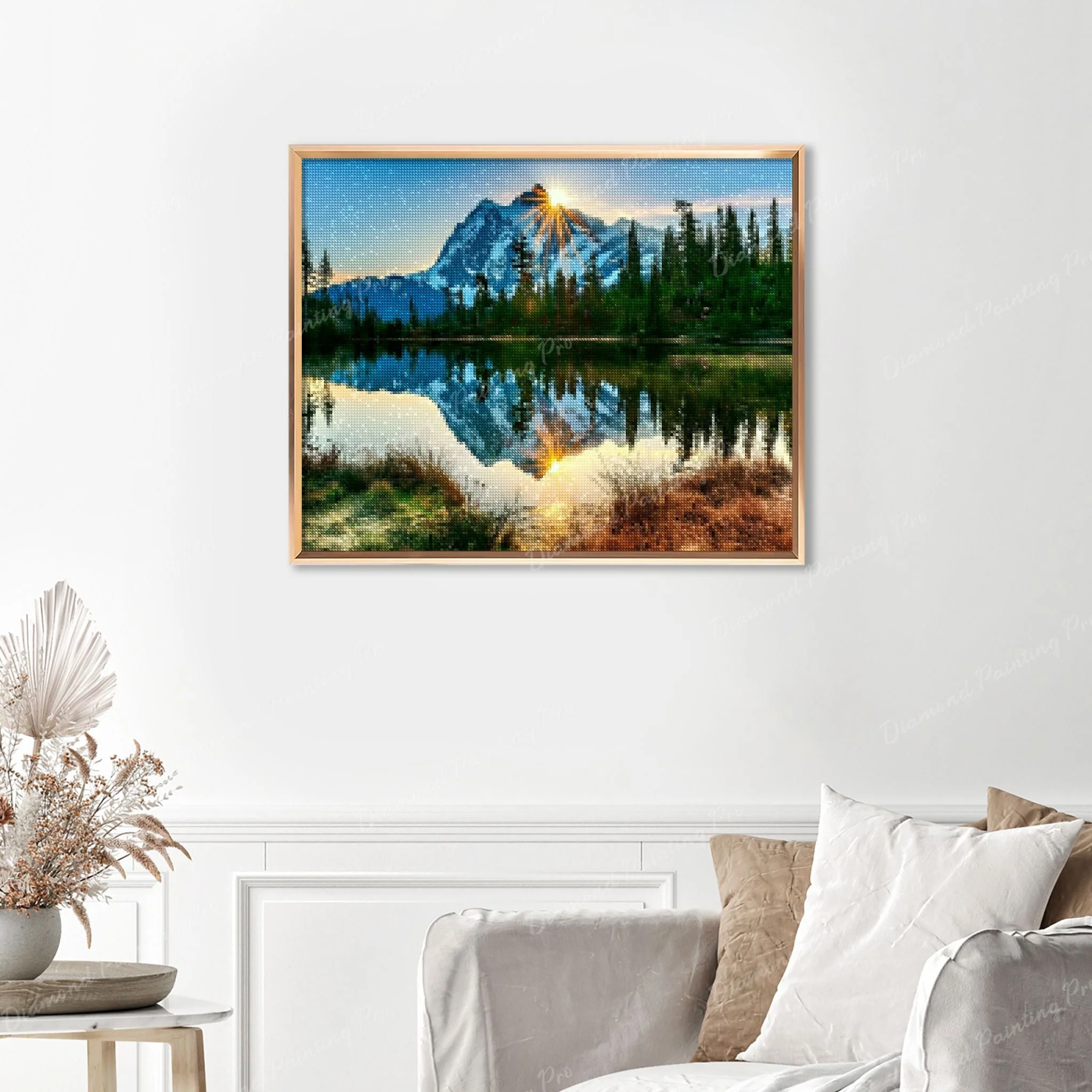 Sun Shining on Mountain | Finished Diamond Painting - Image 5