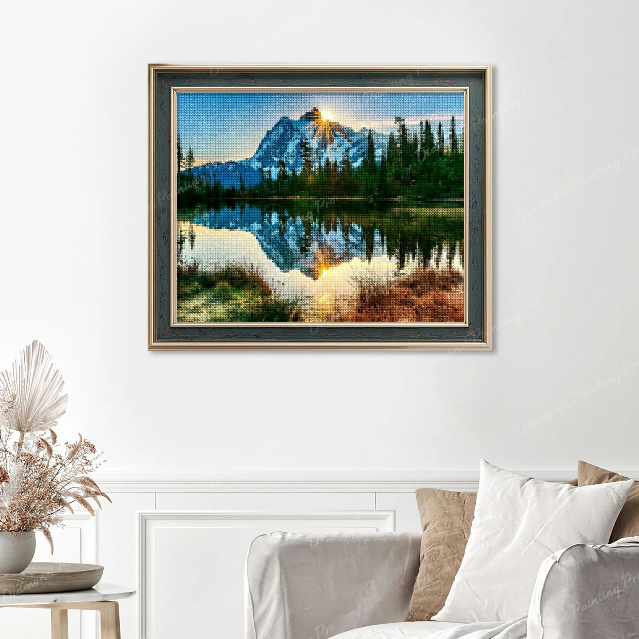 Sun Shining on Mountain | Finished Diamond Painting - Image 6