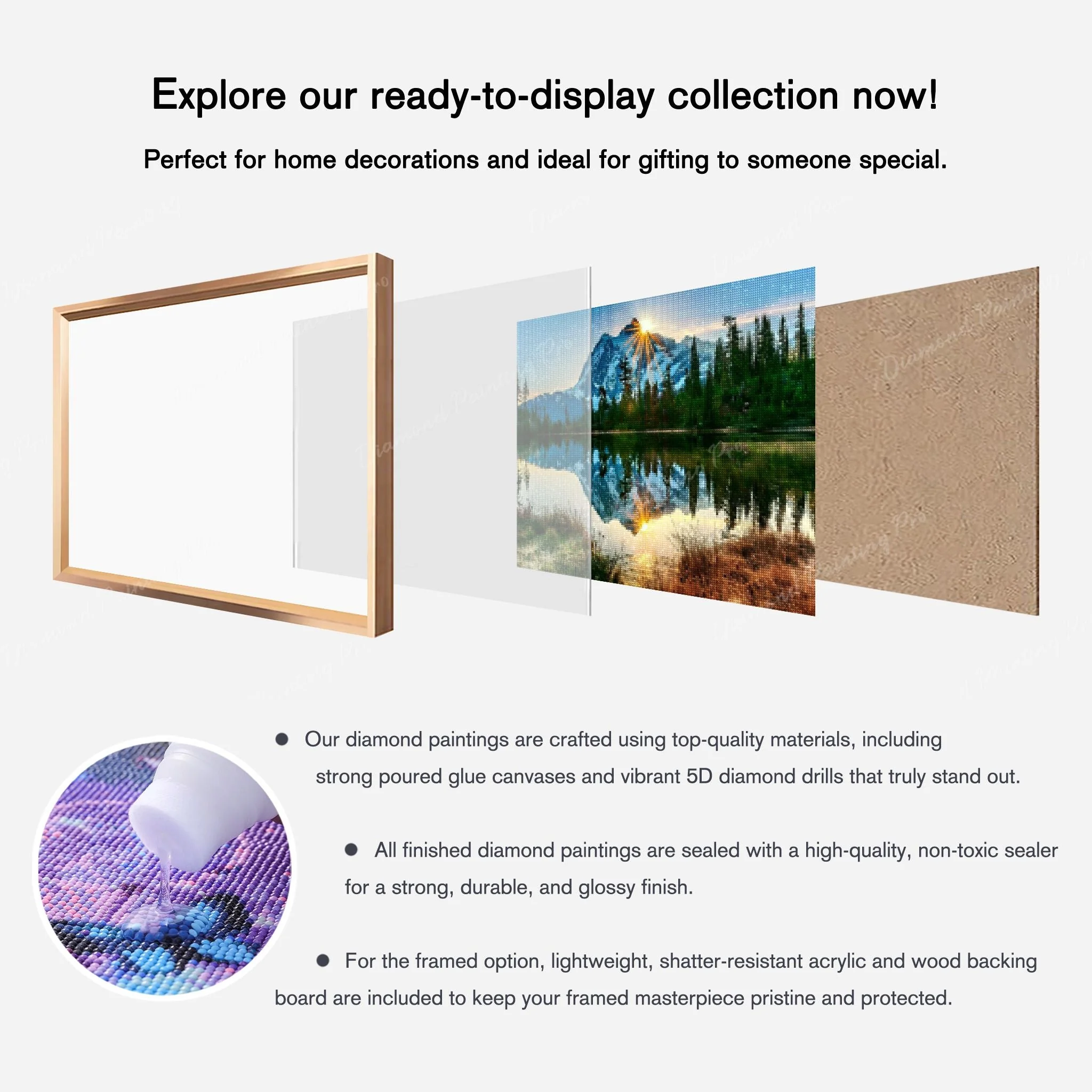 Sun Shining on Mountain | Finished Diamond Painting - Image 8