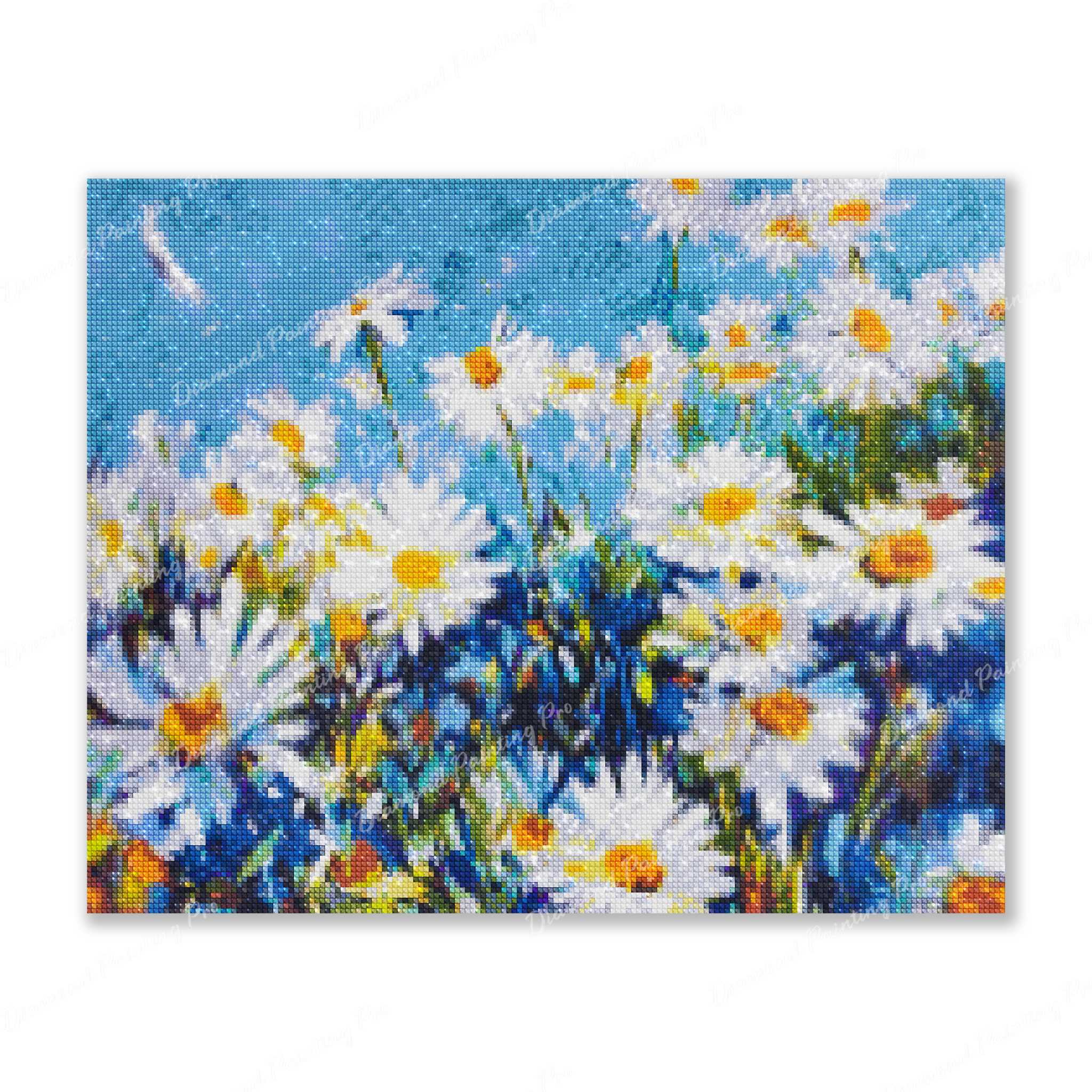 White Daisy Flower | Finished Diamond Painting