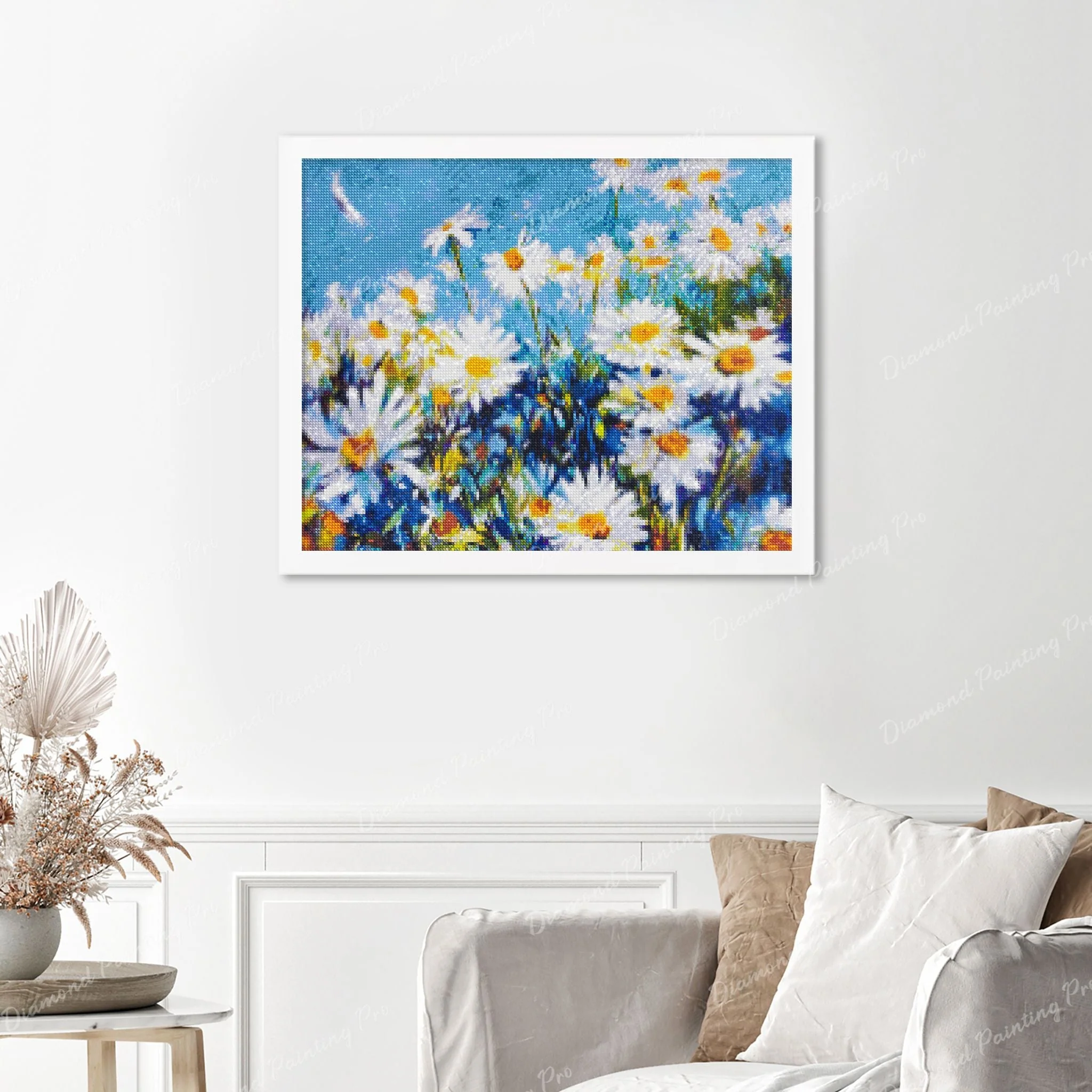 White Daisy Flower | Finished Diamond Painting - Image 3
