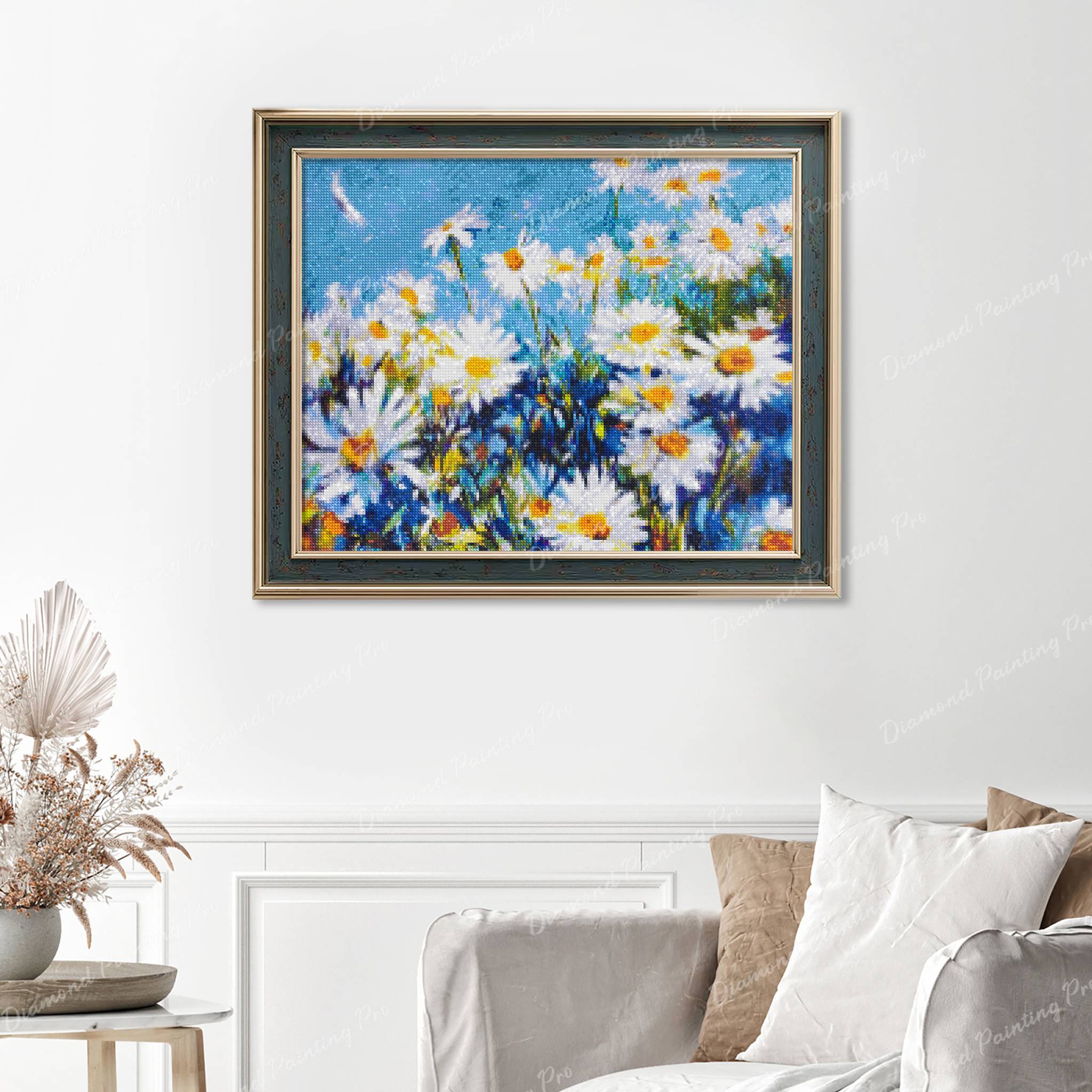 White Daisy Flower | Finished Diamond Painting - Image 6