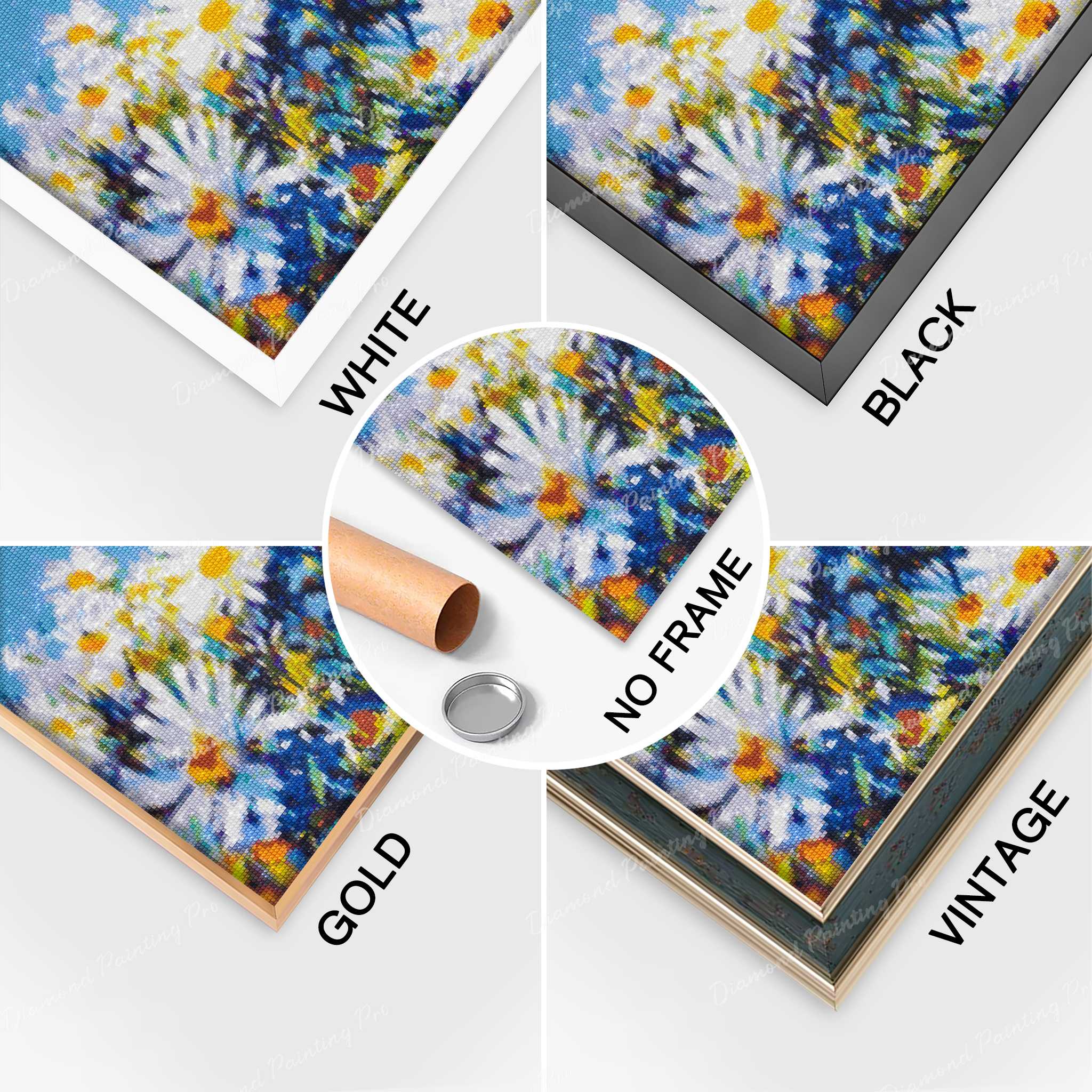 White Daisy Flower | Finished Diamond Painting - Image 7