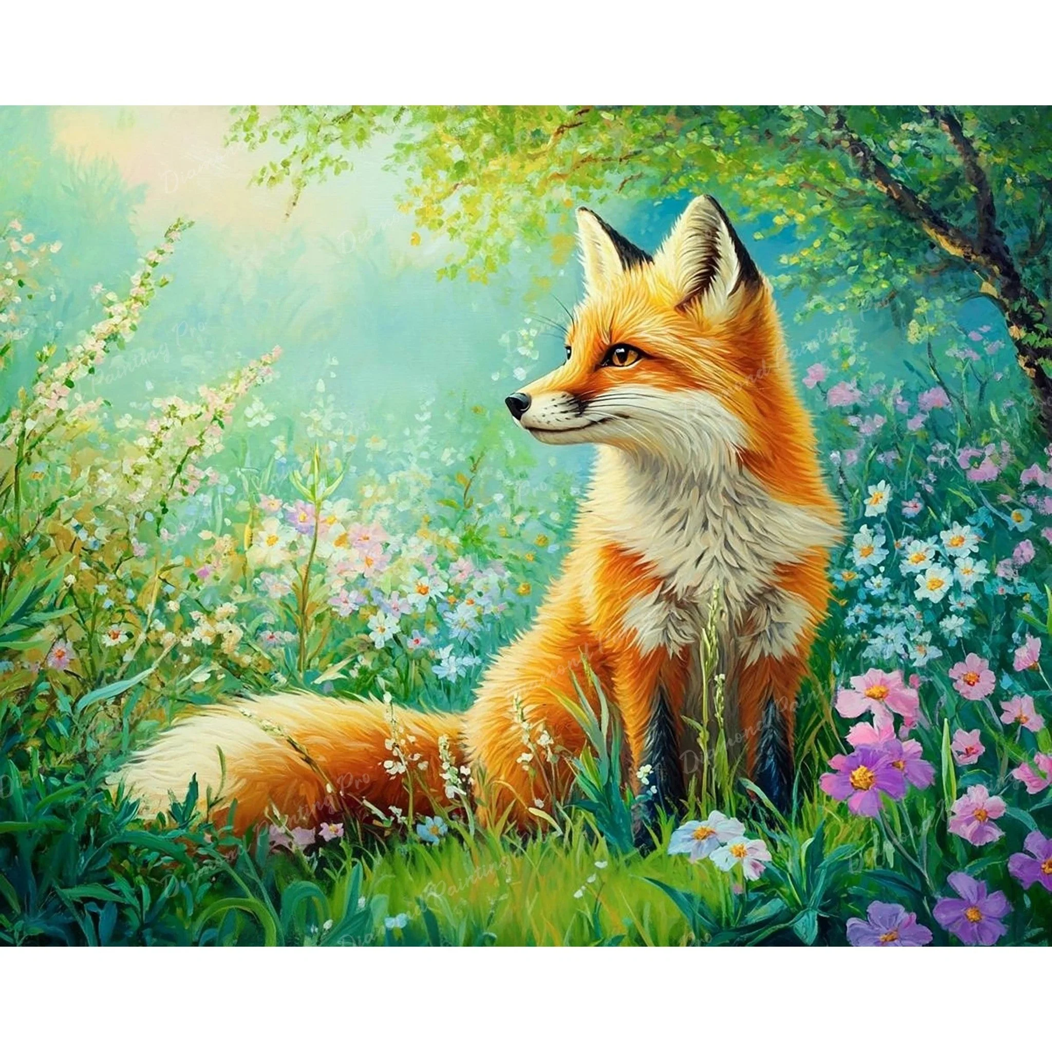 Fox in Bloom | Diamond Painting - Image 2