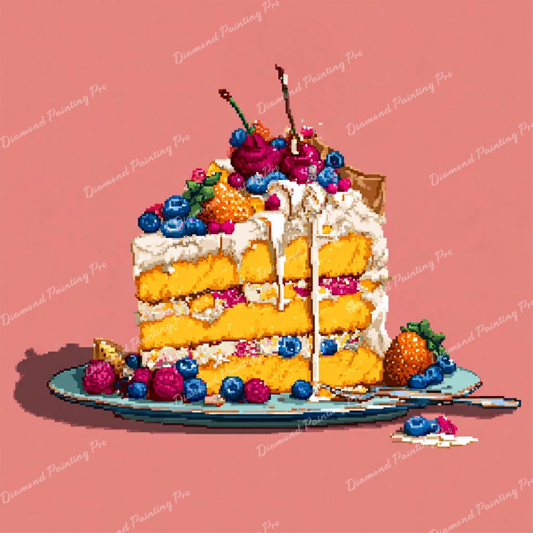 Glazed Berry Cake | Diamond Painting - Image 2