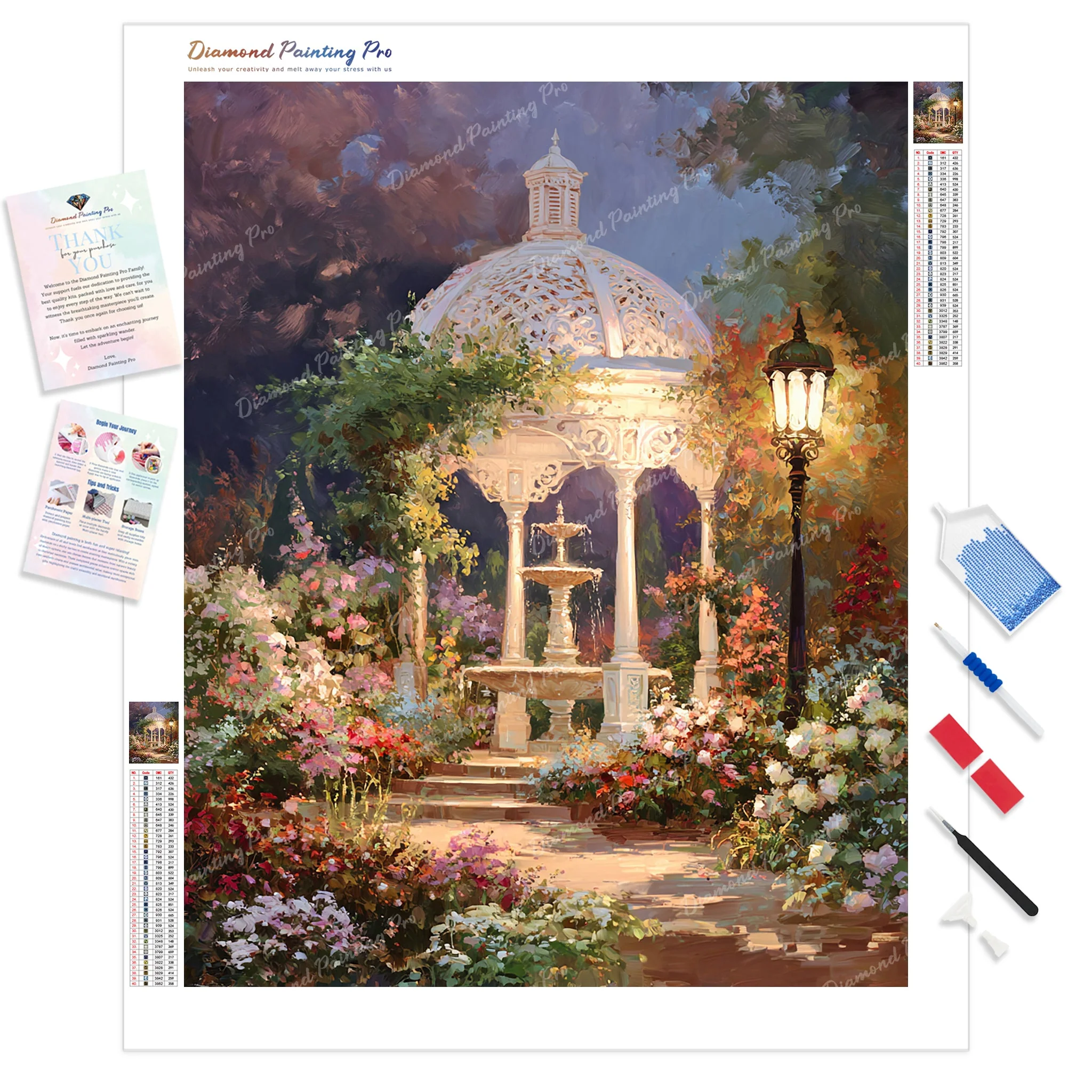 Golden Fountain Glow | Diamond Painting