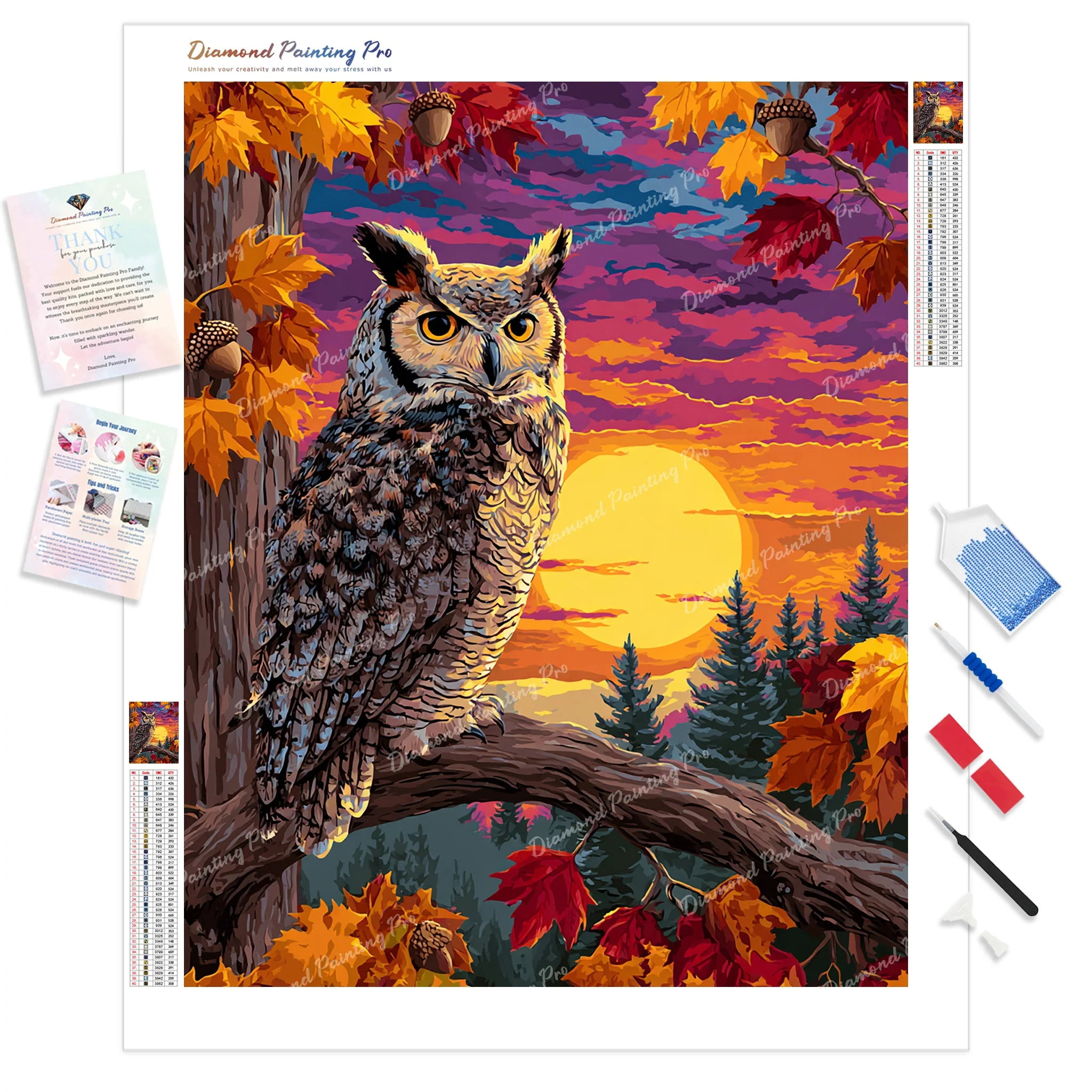 Golden Hour Owl | Diamond Painting
