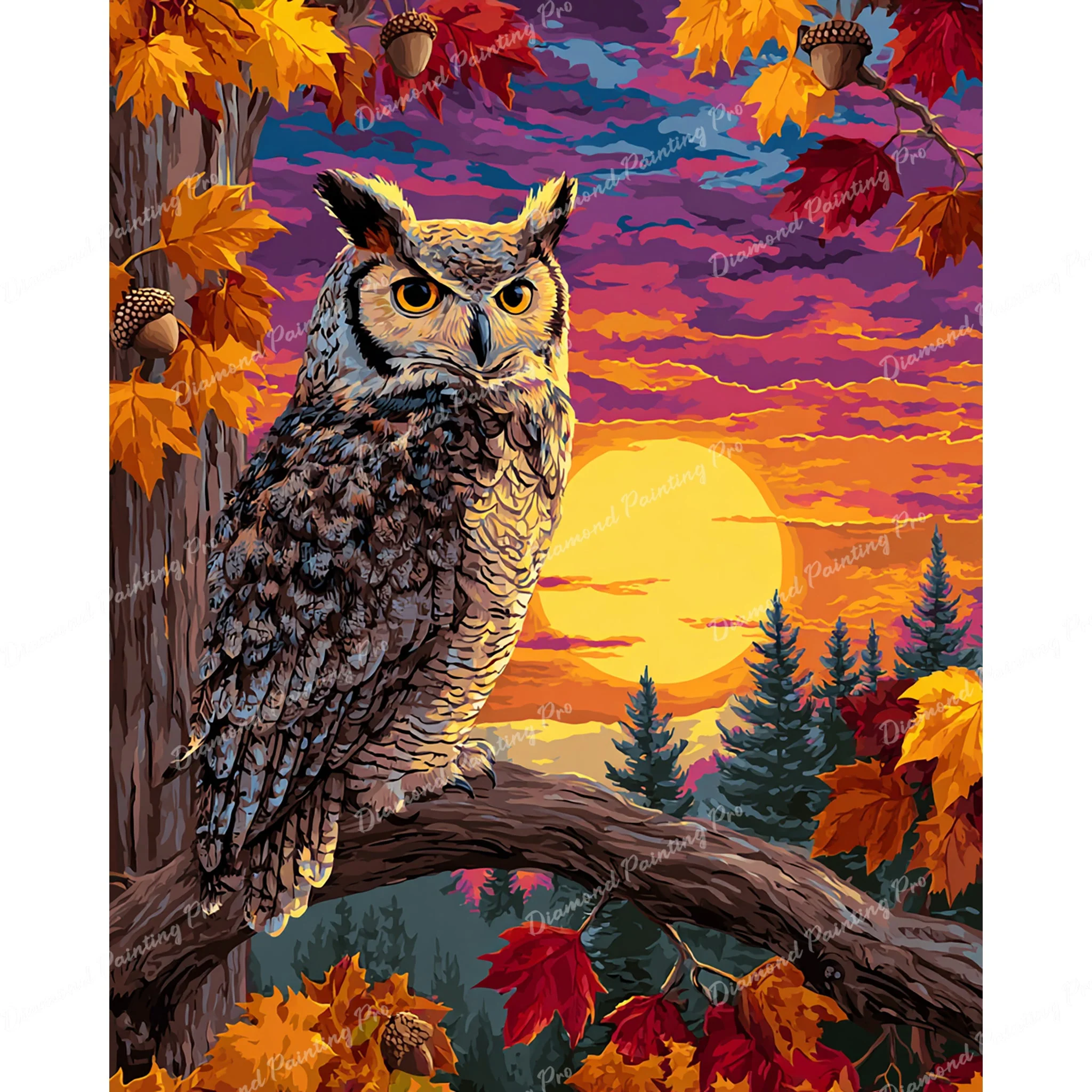 Golden Hour Owl | Diamond Painting - Image 2
