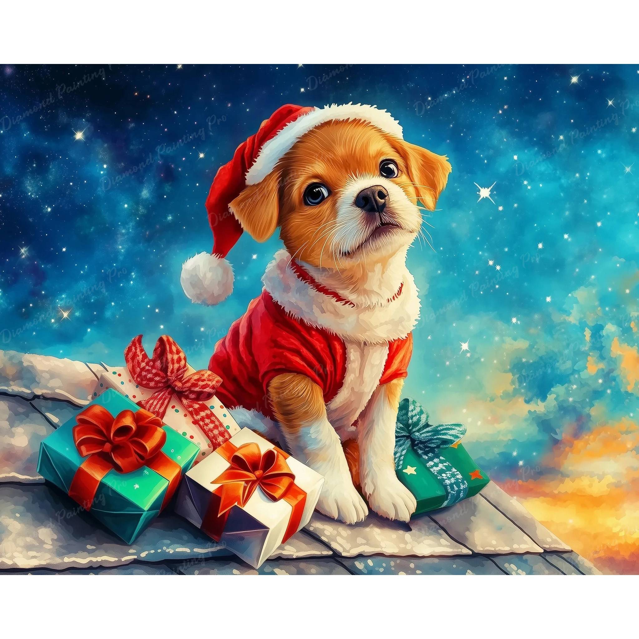 Happy Holiday Pup | Diamond Painting - Image 2