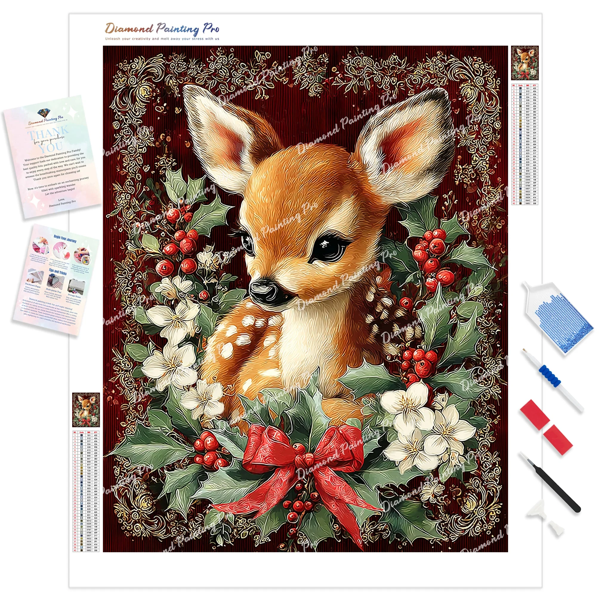 Holly Jolly Fawn | Diamond Painting