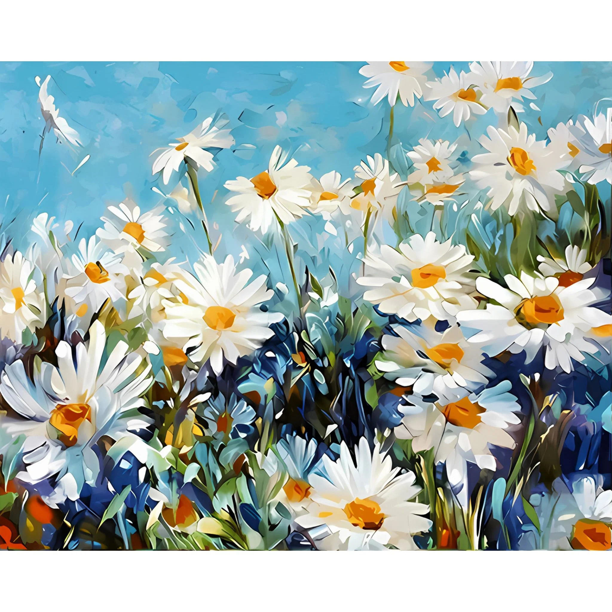 White Daisy Flower | Diamond Painting - Image 2
