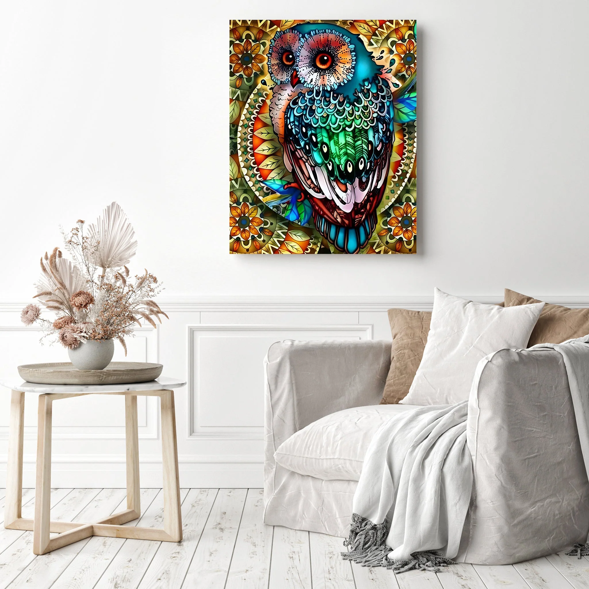 Mandala Berry Branch Owl | Diamond Painting - Image 3