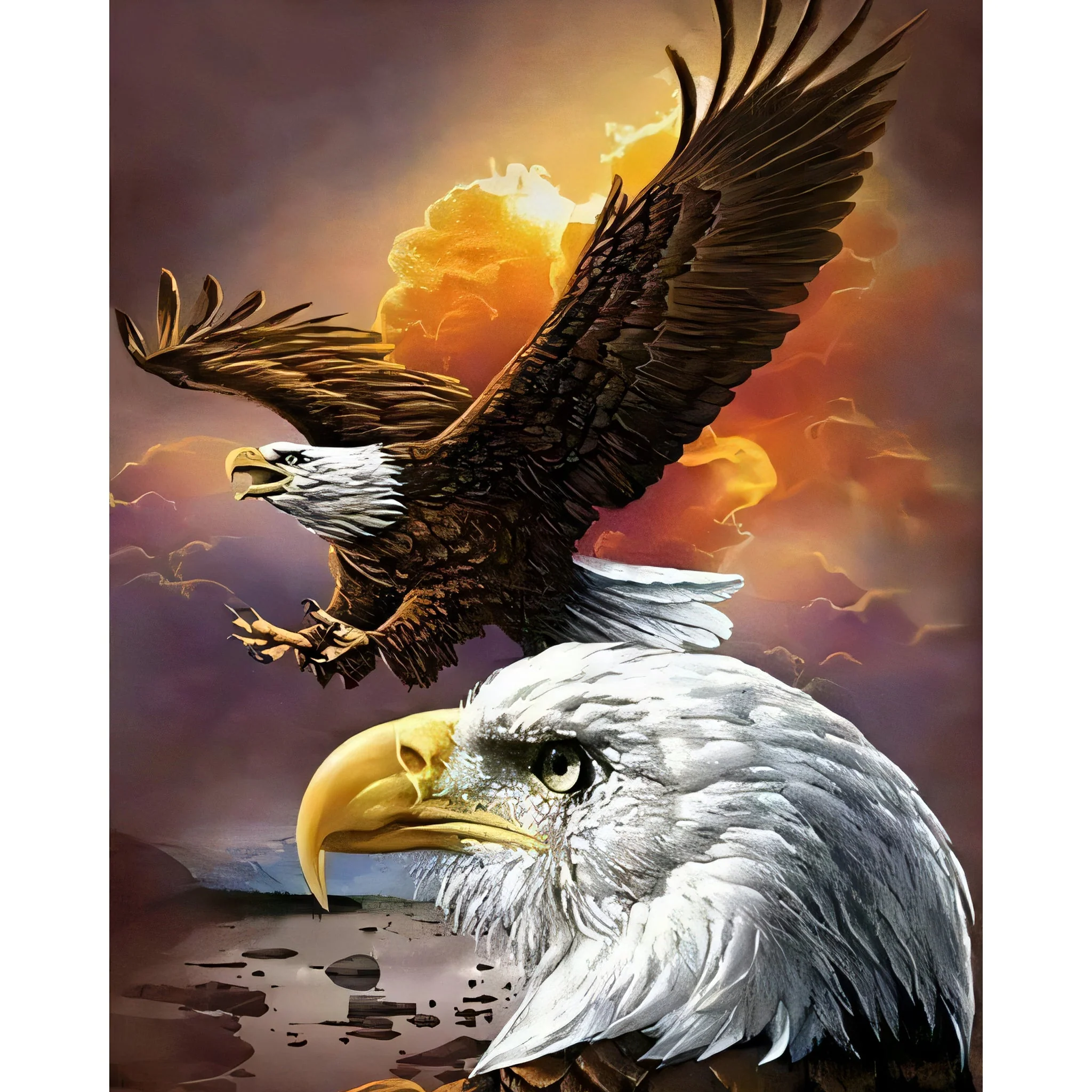 American Flying Eagle | Diamond Painting - Image 2