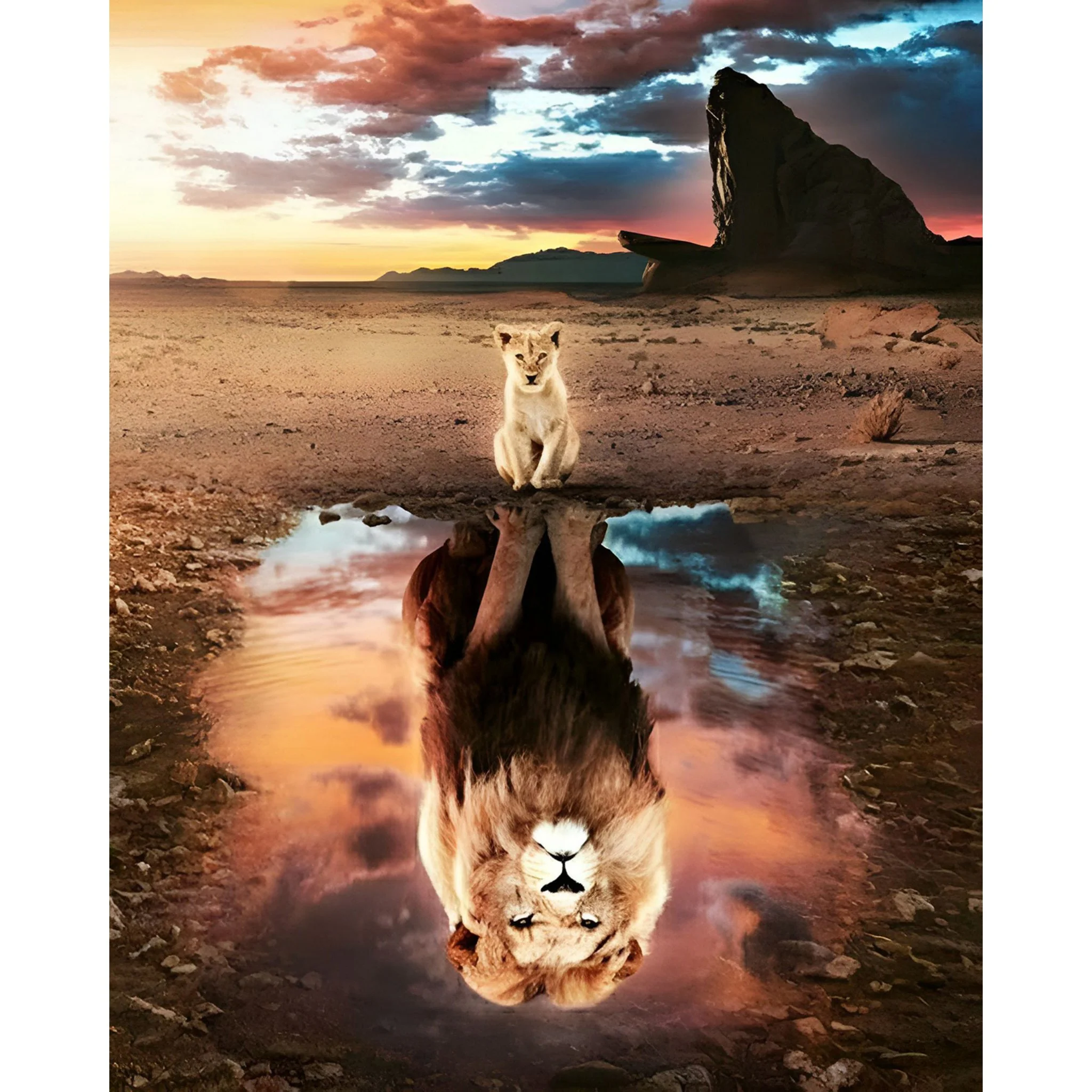 Lion Legacy Reflection | Diamond Painting - Image 2