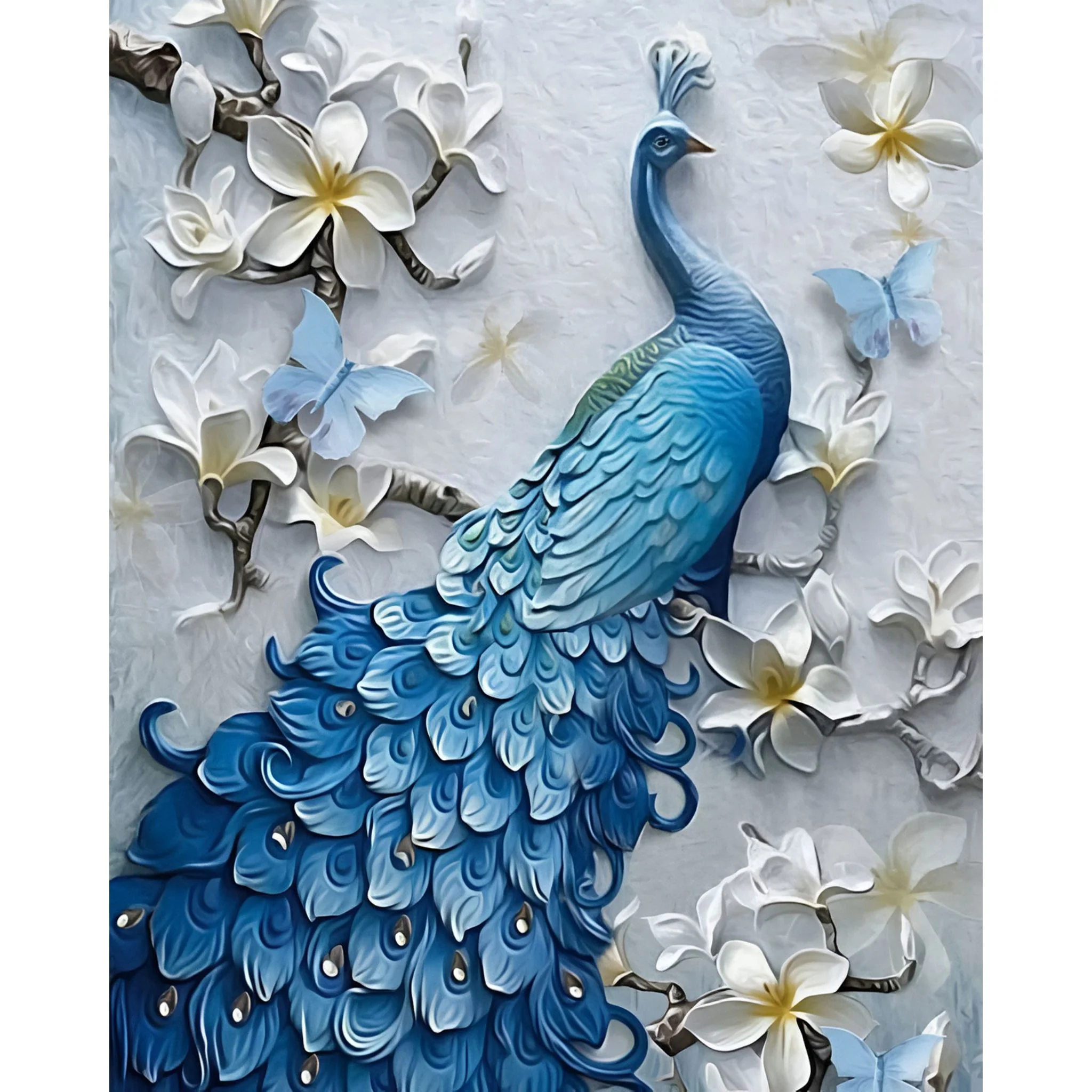 Blue Peacock Flower | Diamond Painting - Image 2