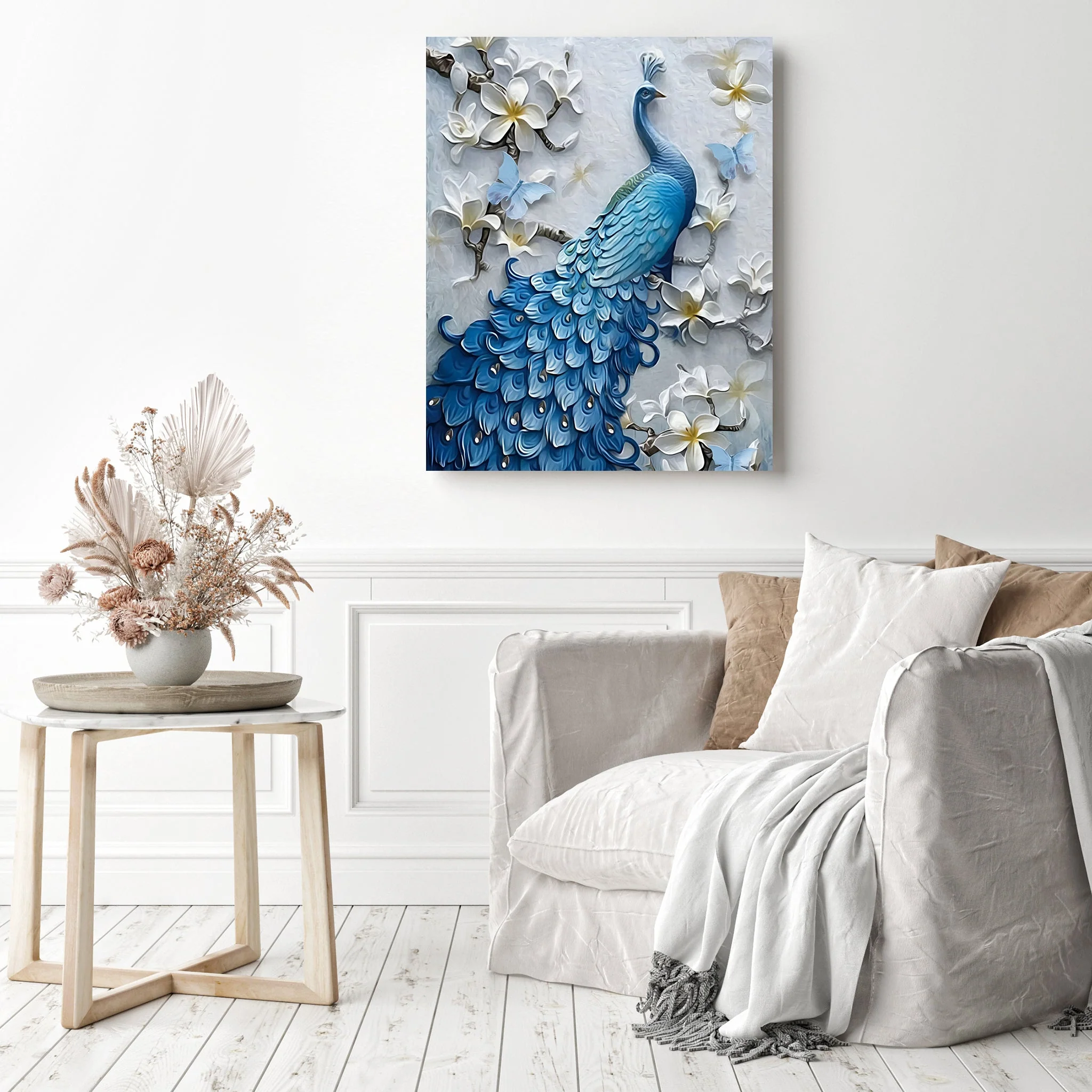 Blue Peacock Flower | Diamond Painting - Image 3