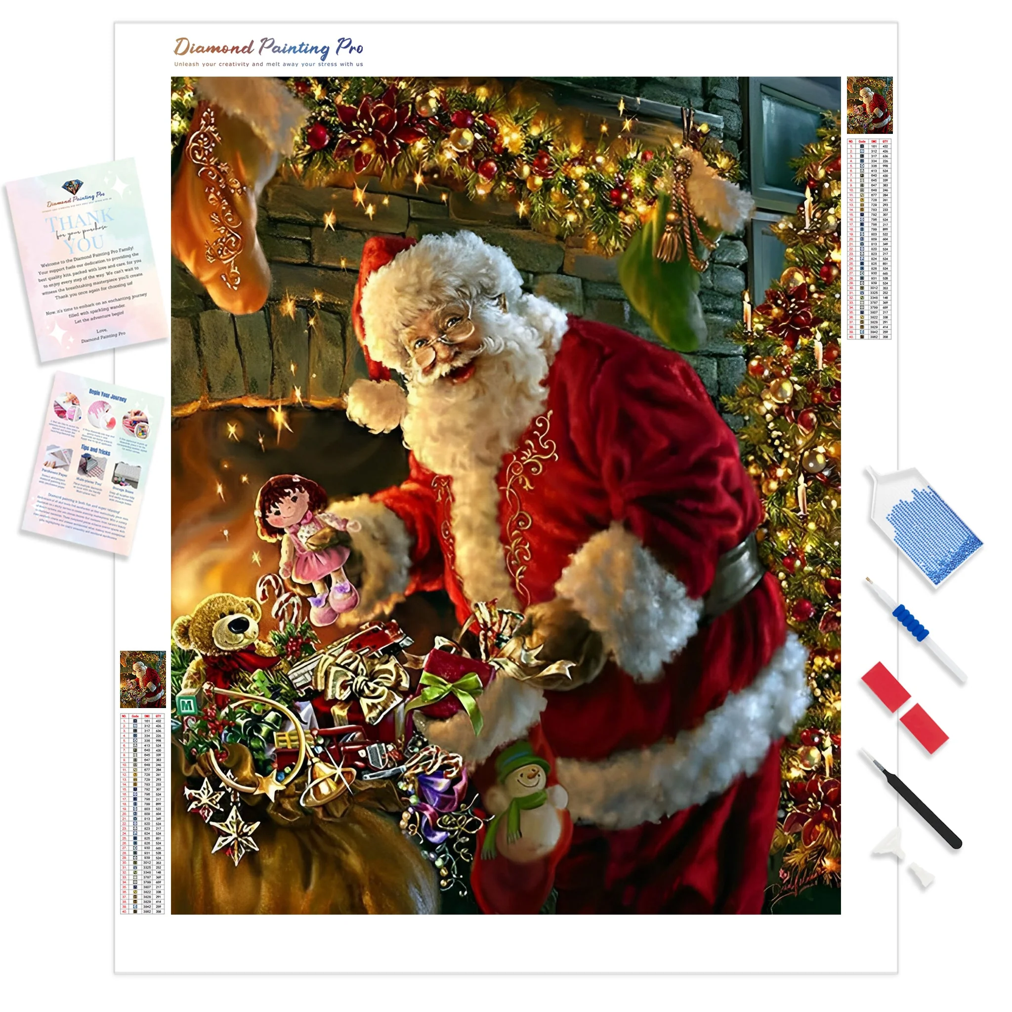 Christmas Santa with Gifts | Diamond Painting