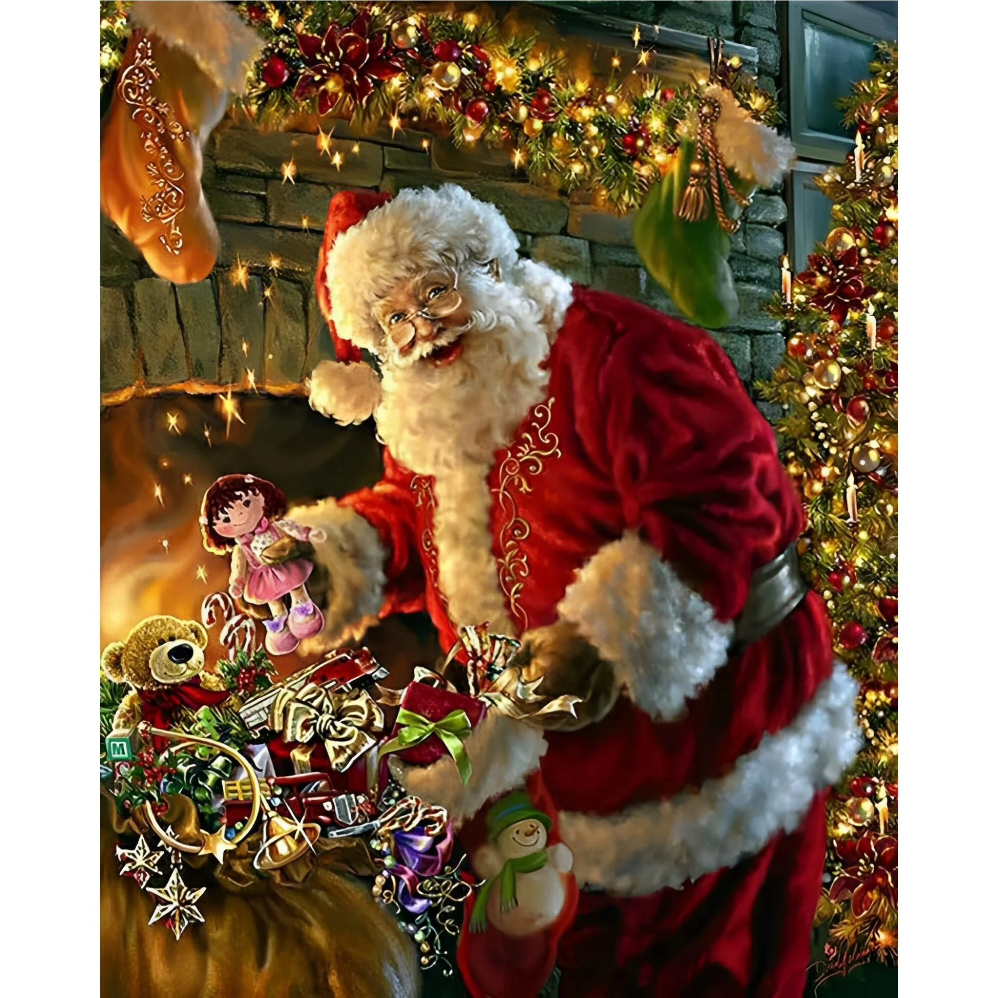 Christmas Santa with Gifts | Diamond Painting - Image 2