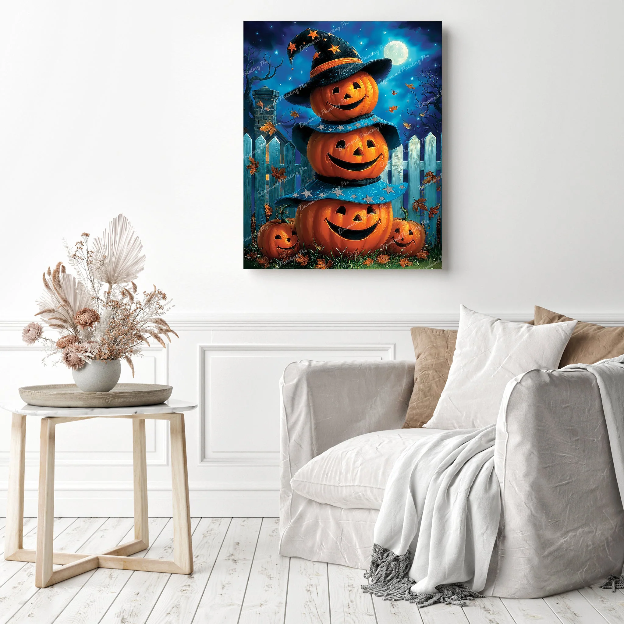 Jack-o-Lantern Trio | Diamond Painting - Image 3