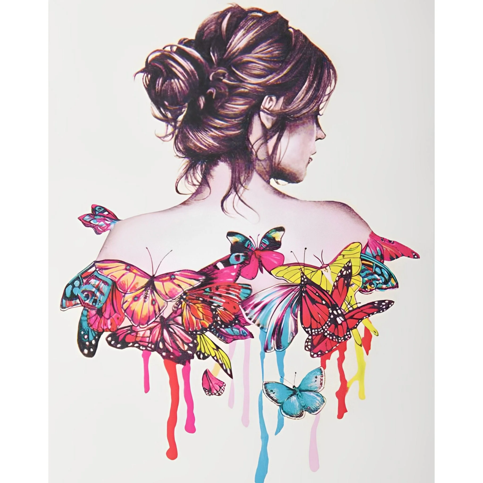 Lady With Butterflies | Diamond Painting - Image 2