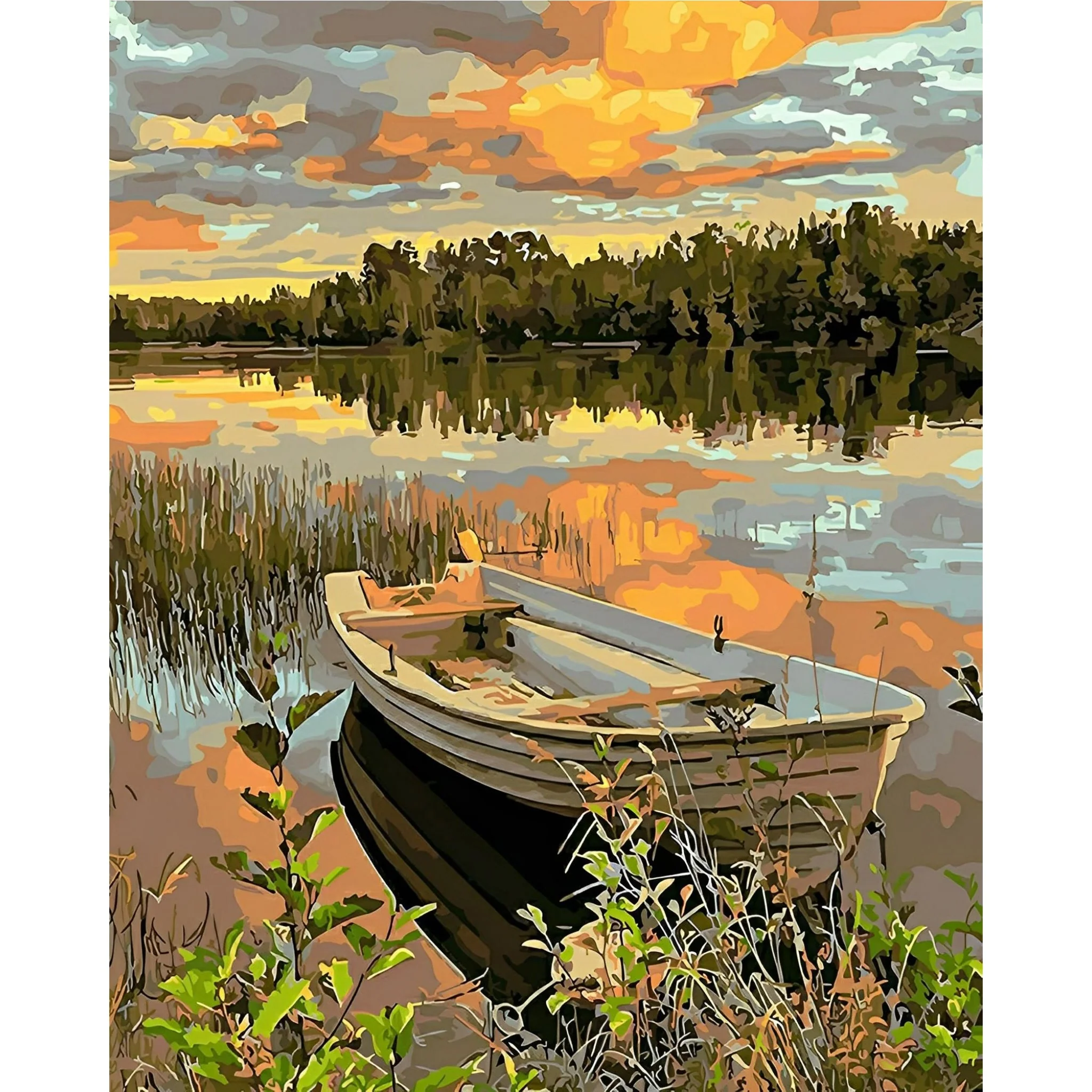 Lakeside Boat | Diamond Painting - Image 2
