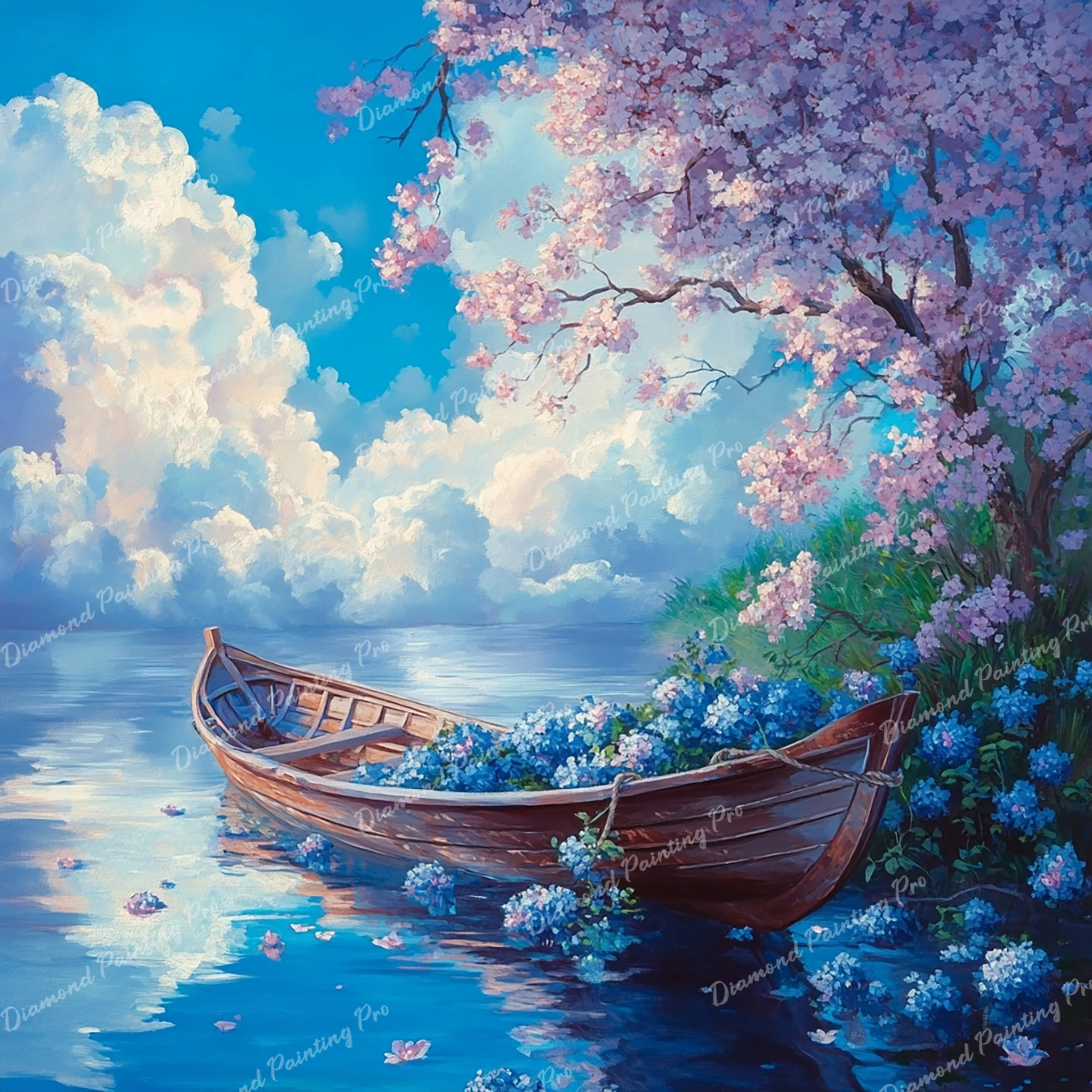 Lush Floral Rowboat | Diamond Painting - Image 2