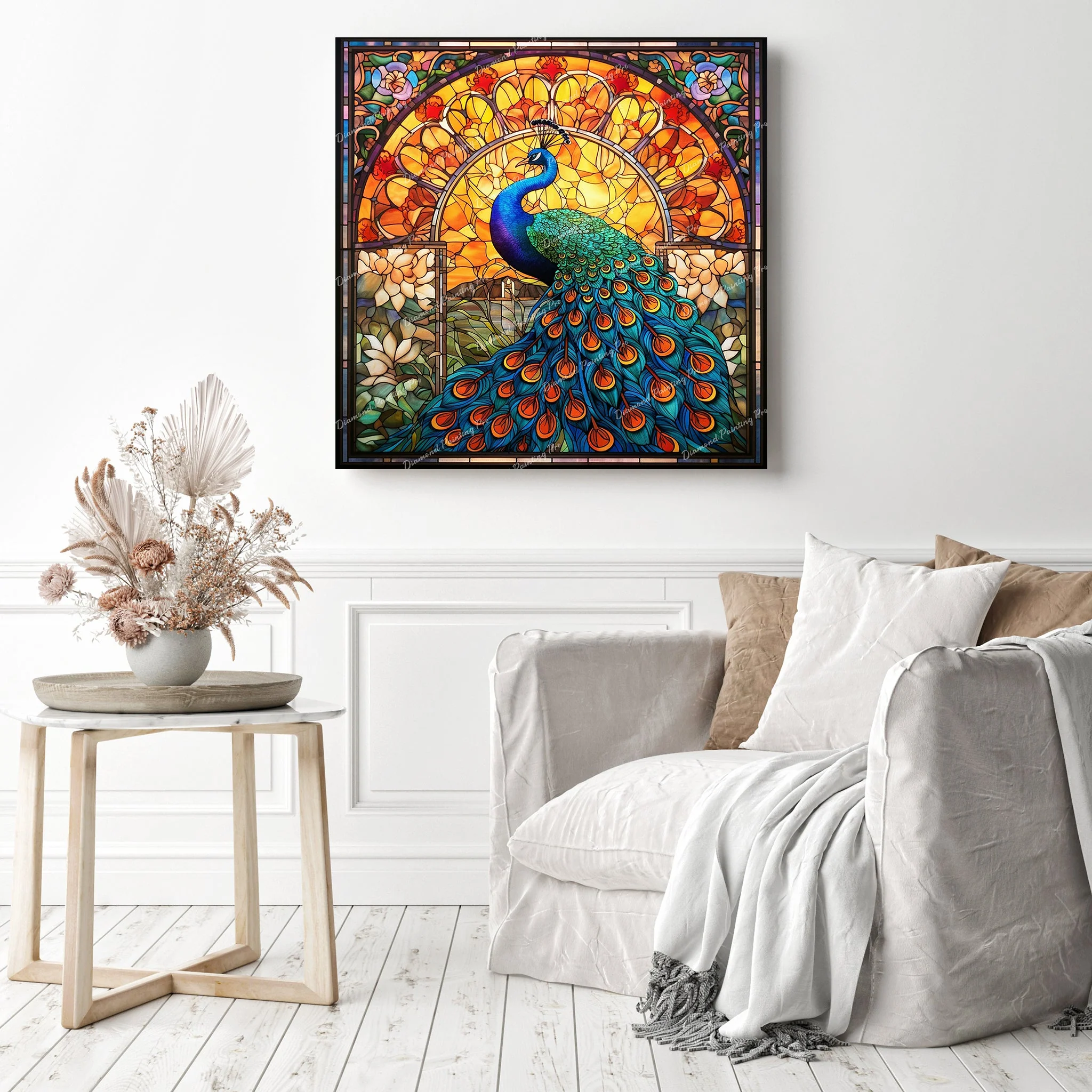 Majestic Peacock Stained Glass | Diamond Painting - Image 3