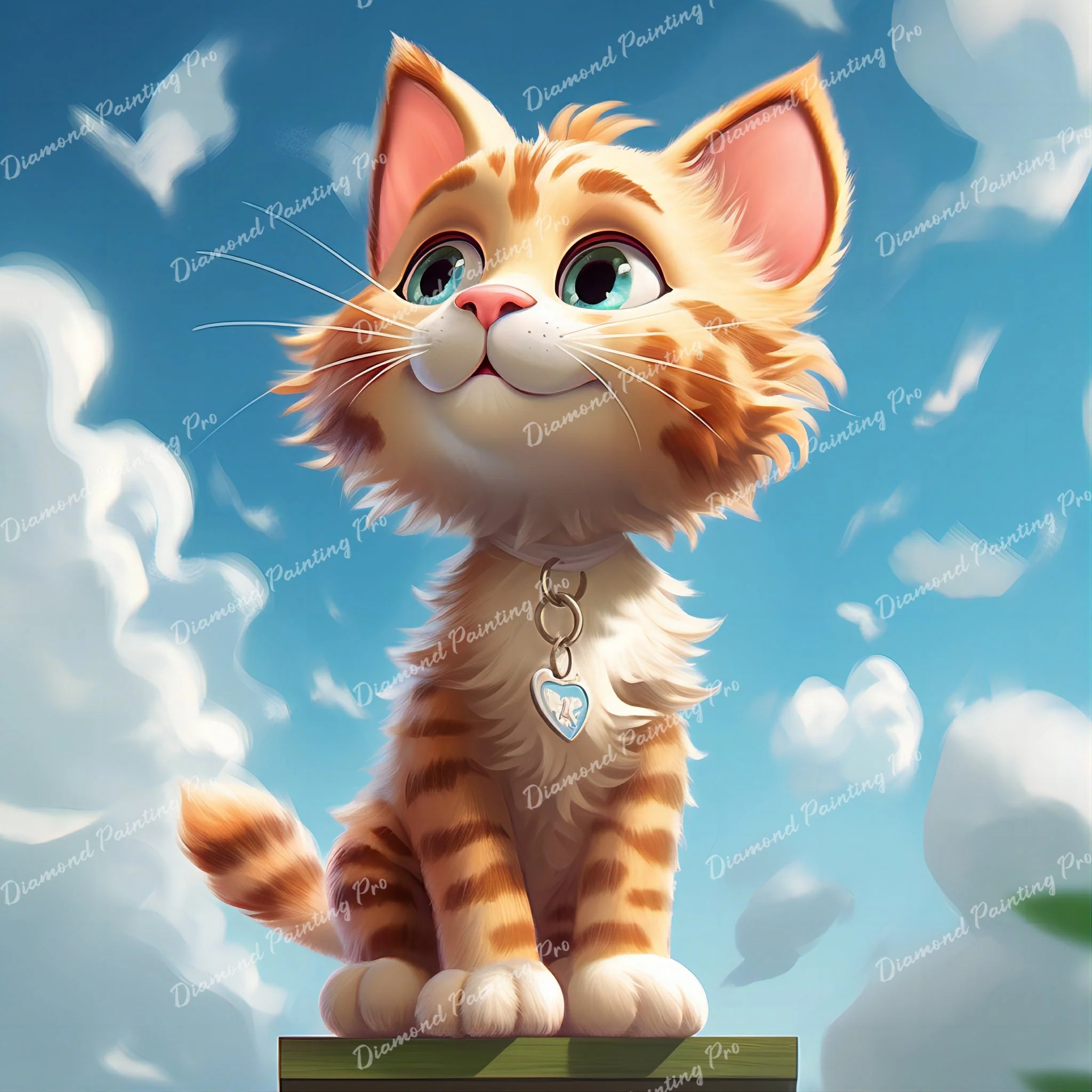 Orange Tabby Cat Gaze | Diamond Painting - Image 2