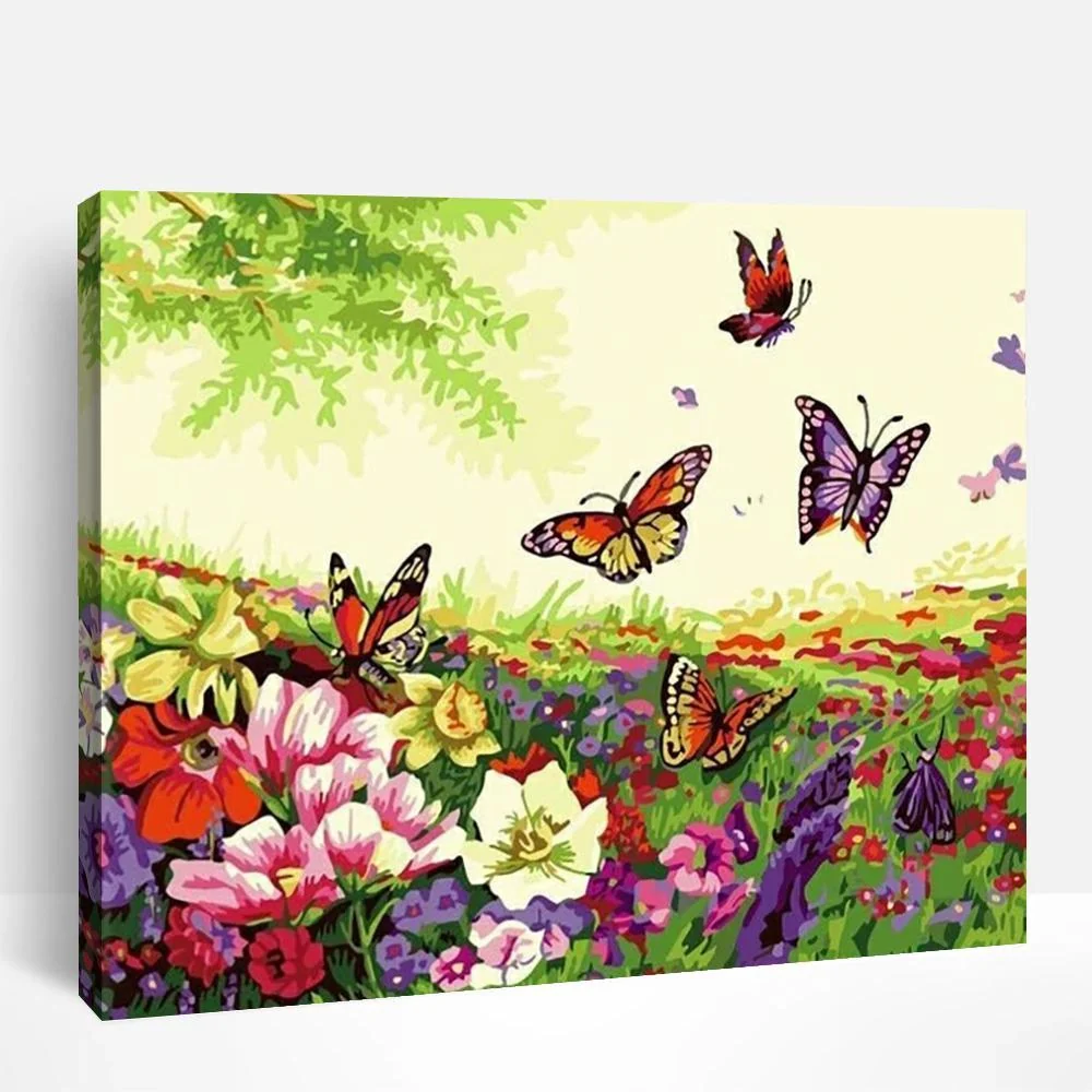 Flowers and Butterlies | Paint By Numbers