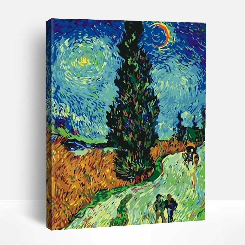 Road with Cypress and Star - Van Gogh | Paint By Numbers