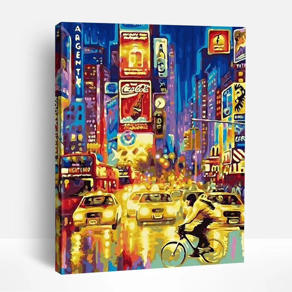 Colorful Night City Street | Paint By Numbers