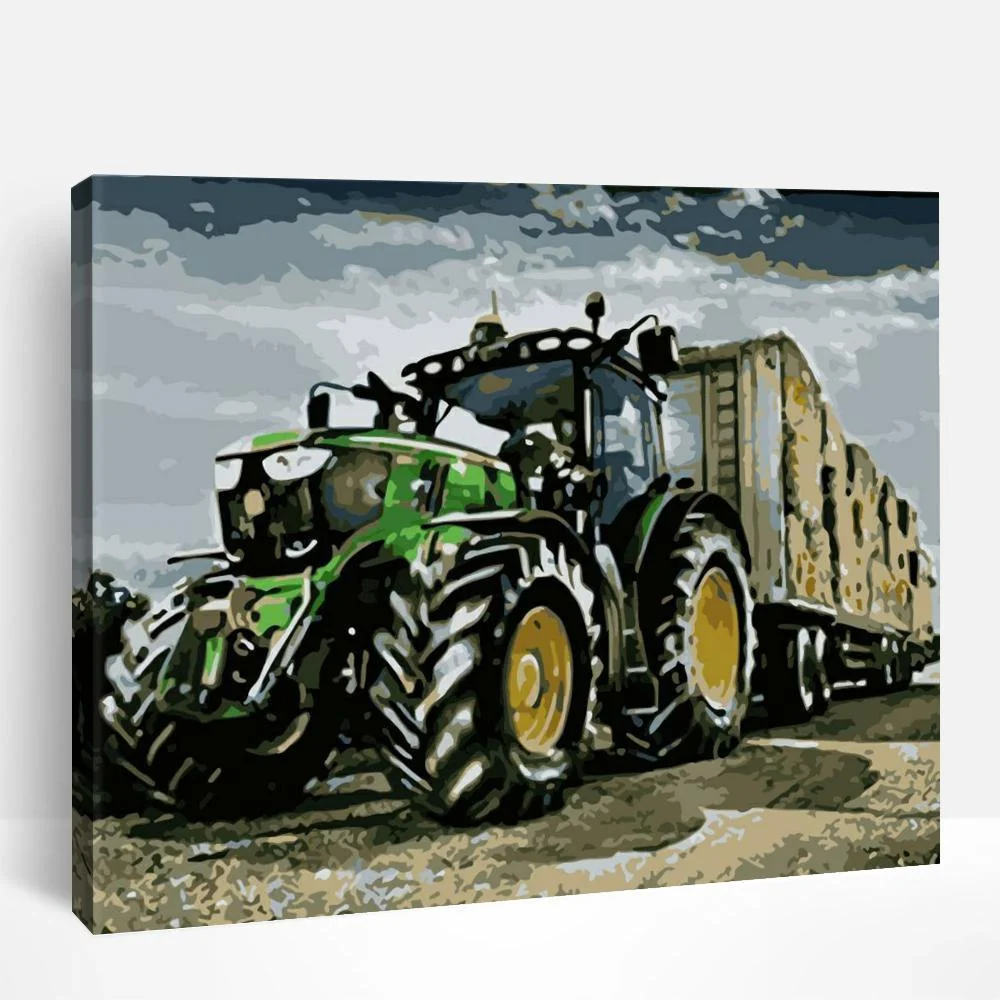 Rustic Green Truck | Paint By Numbers