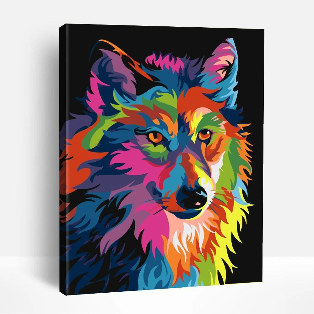 Fierce Colorful Wolf | Paint By Numbers