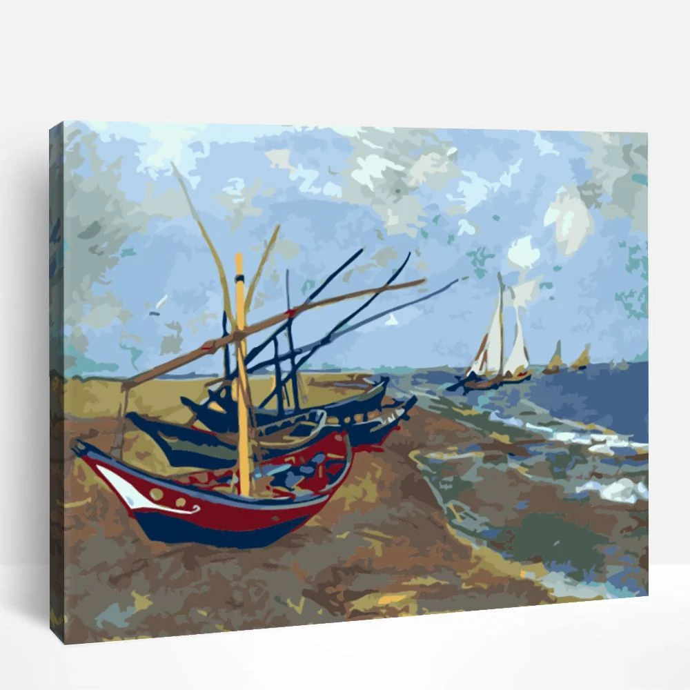 Boats of Saintes Maries - Van Gogh | Paint By Numbers