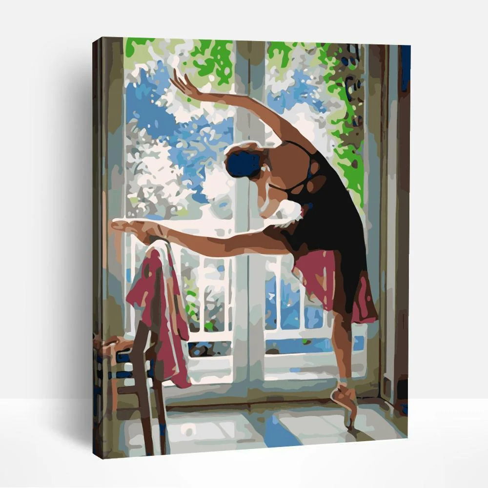 Graceful Ballerina Stretching | Paint By Numbers