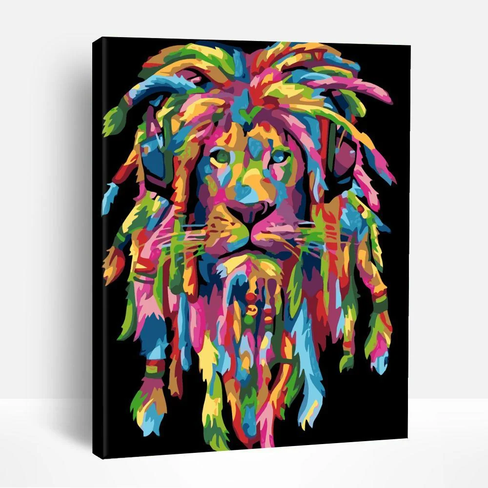 Colorful Abstract Majestic Lion | Paint By Numbers