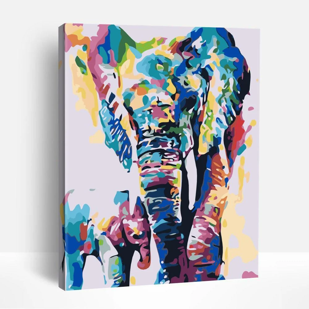 Colorful Watercolor Elephants | Paint By Numbers