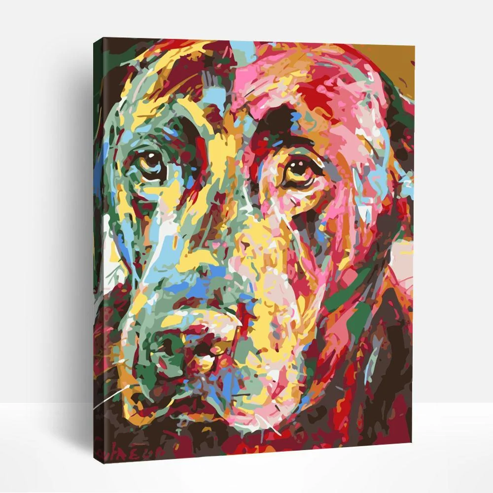 Colorful Dog in Abstract | Paint By Numbers