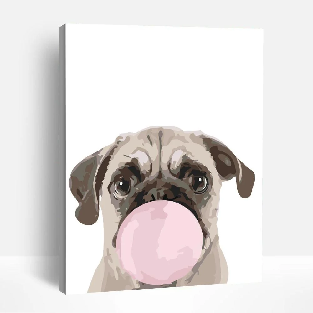 Pug and Bubblegum | Paint By Numbers