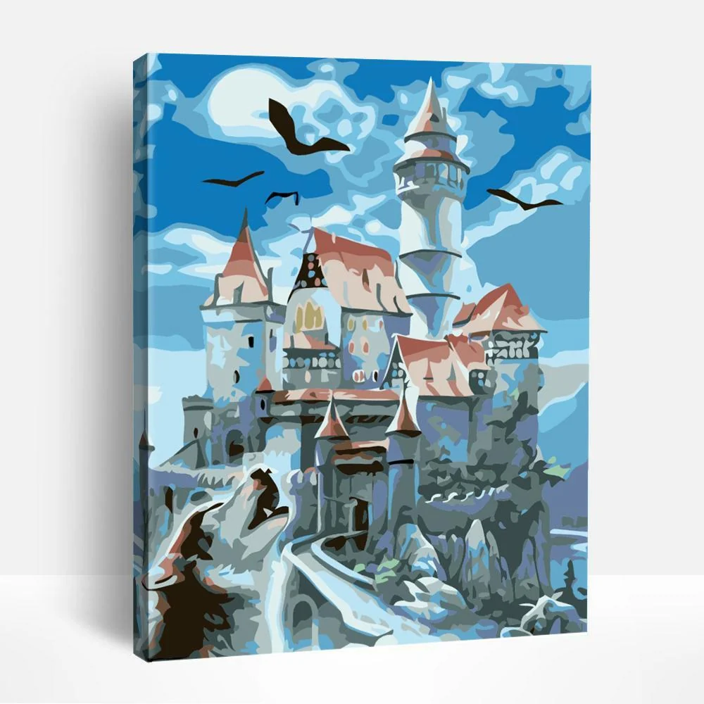 Wolf and Castle | Paint By Numbers