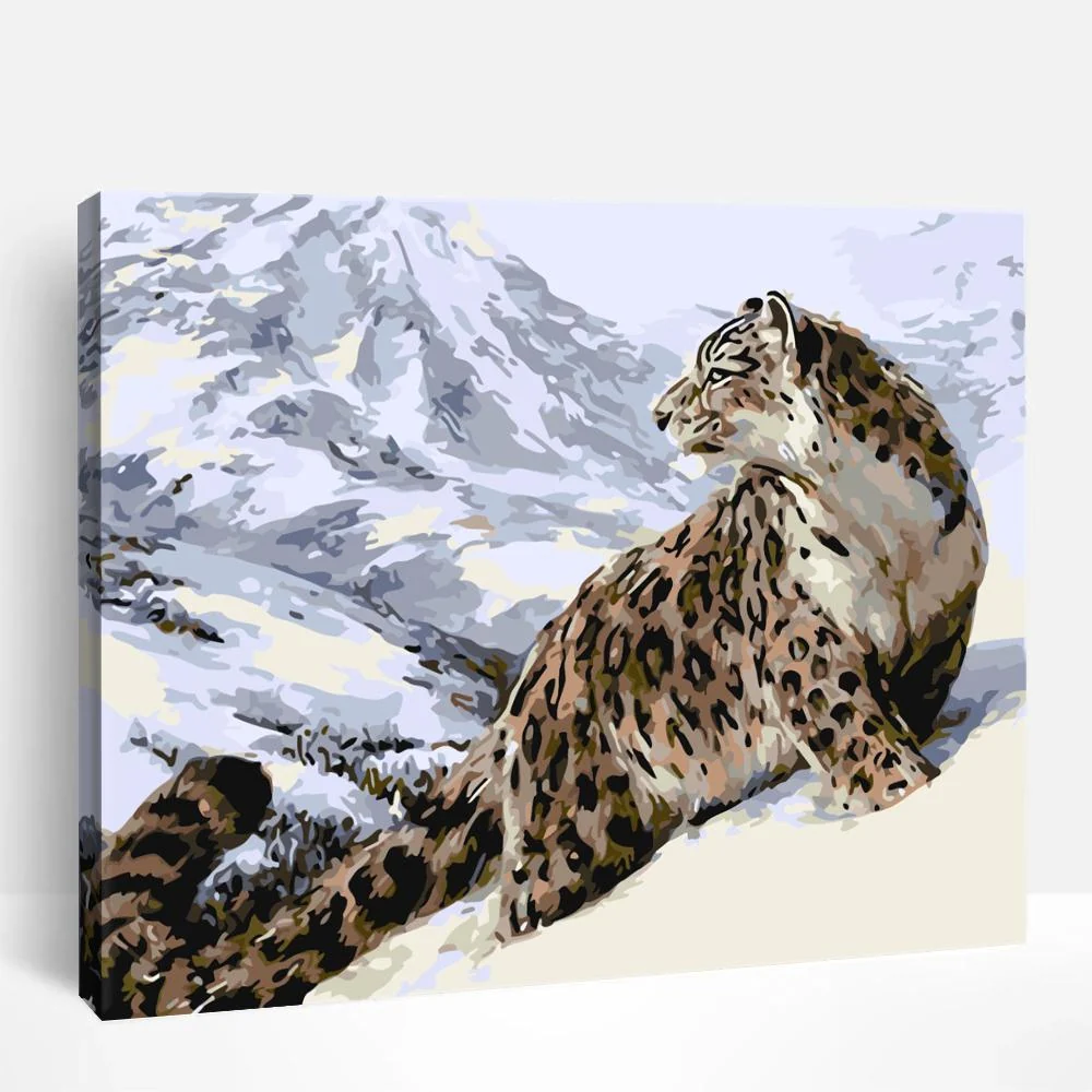 Leopard in Snow | Paint By Numbers