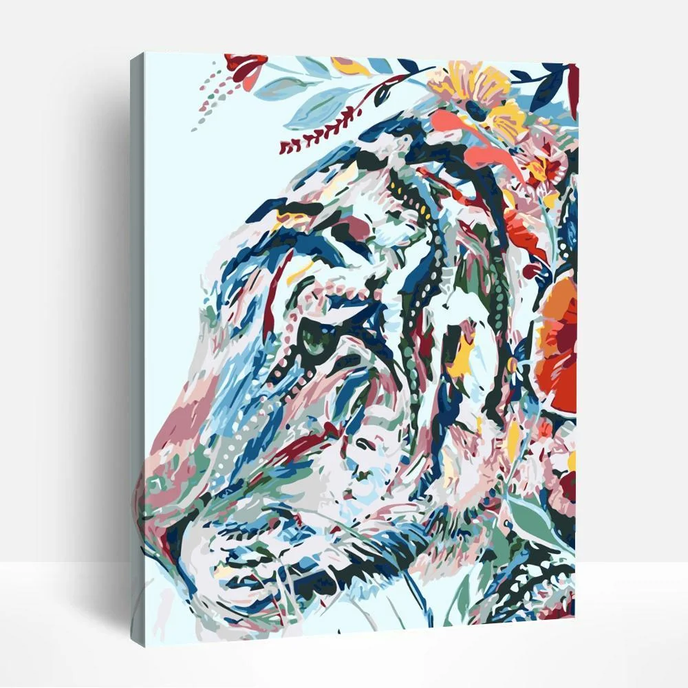 Colorful Portrait of Tiger | Paint By Numbers