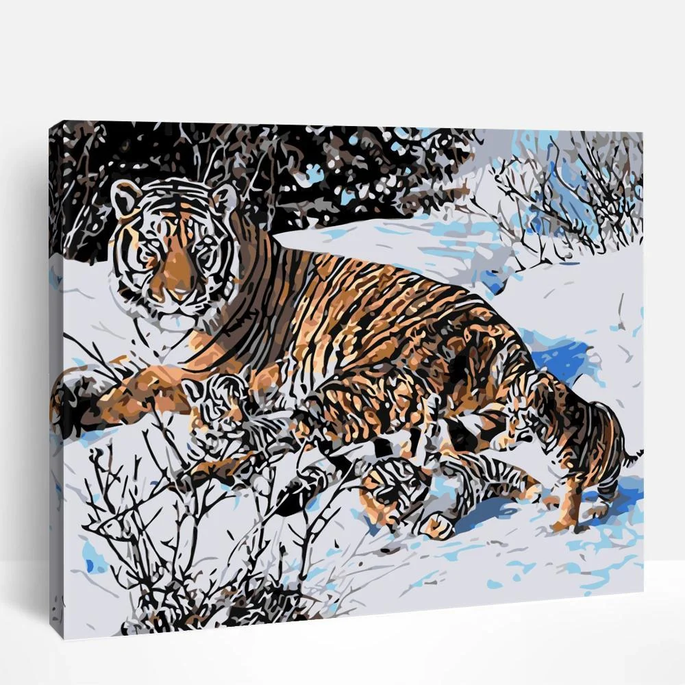 Tiger in Snow | Paint By Numbers