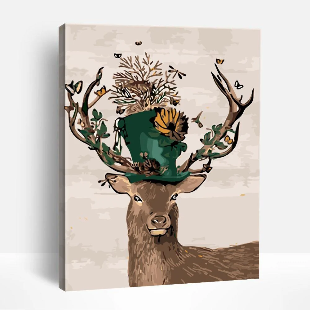 Stag with Top Hat | Paint By Numbers