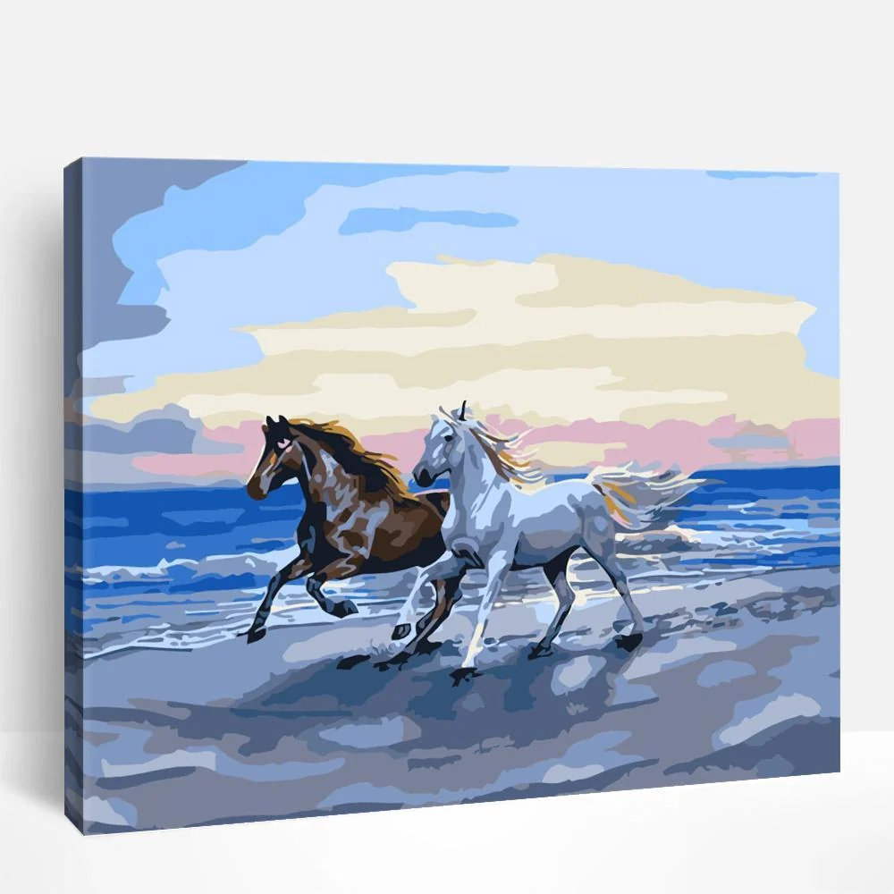 Horses on Beach | Paint By Numbers
