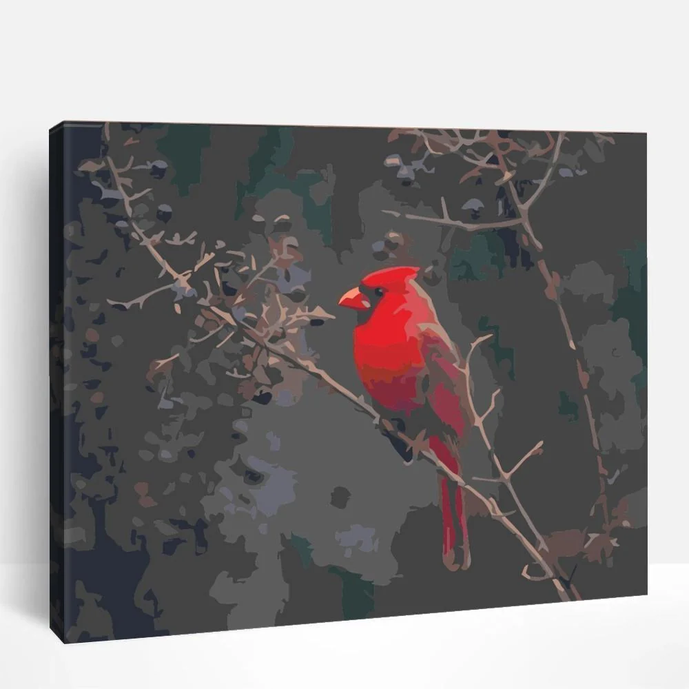 Cardinal on Branches | Paint By Numbers
